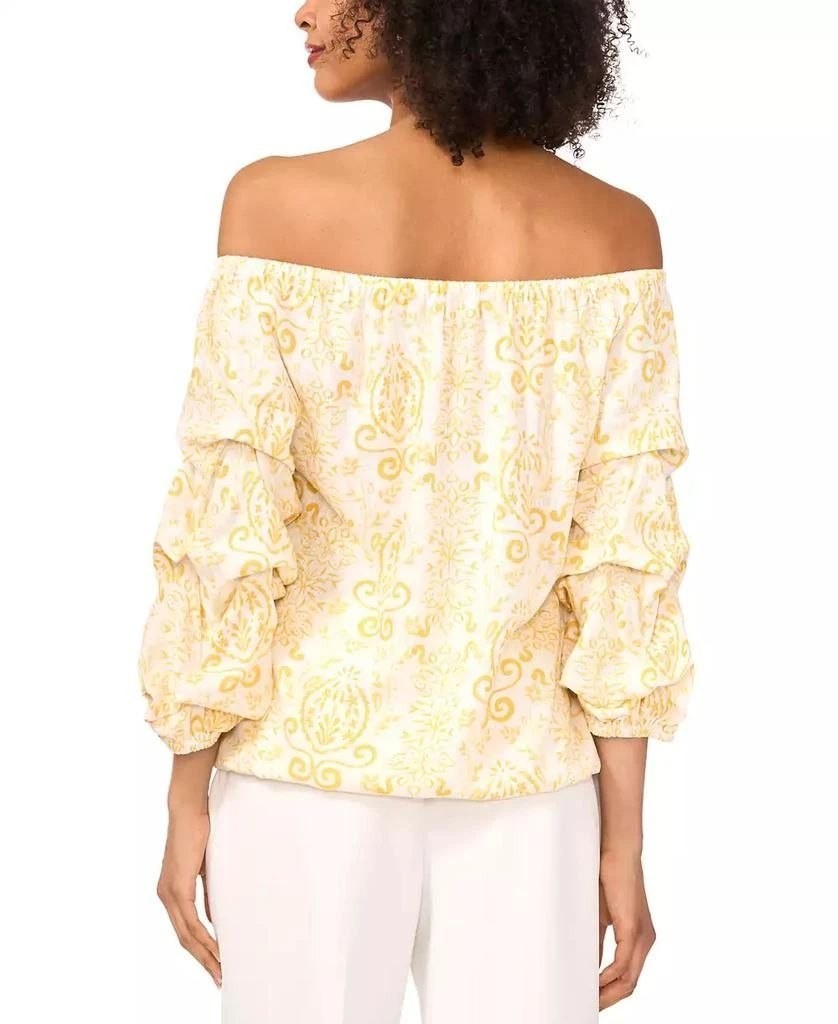 $89 Vince Camuto Women’s Printed Linen-Blend Off-The-Shoulder Size XS,L
