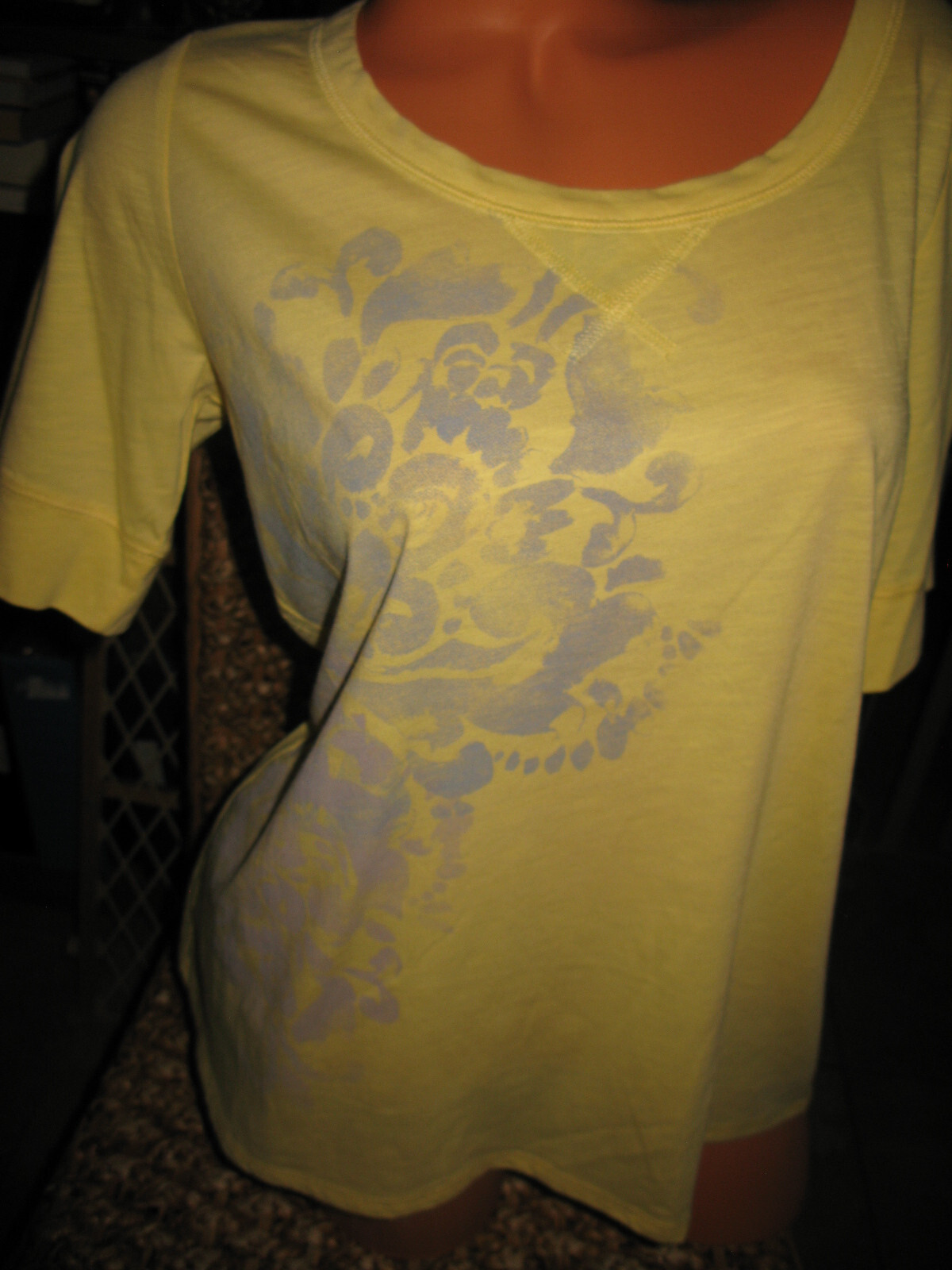 SONOMA life + style Women Yellow Short Sleeve T-Shirt M
