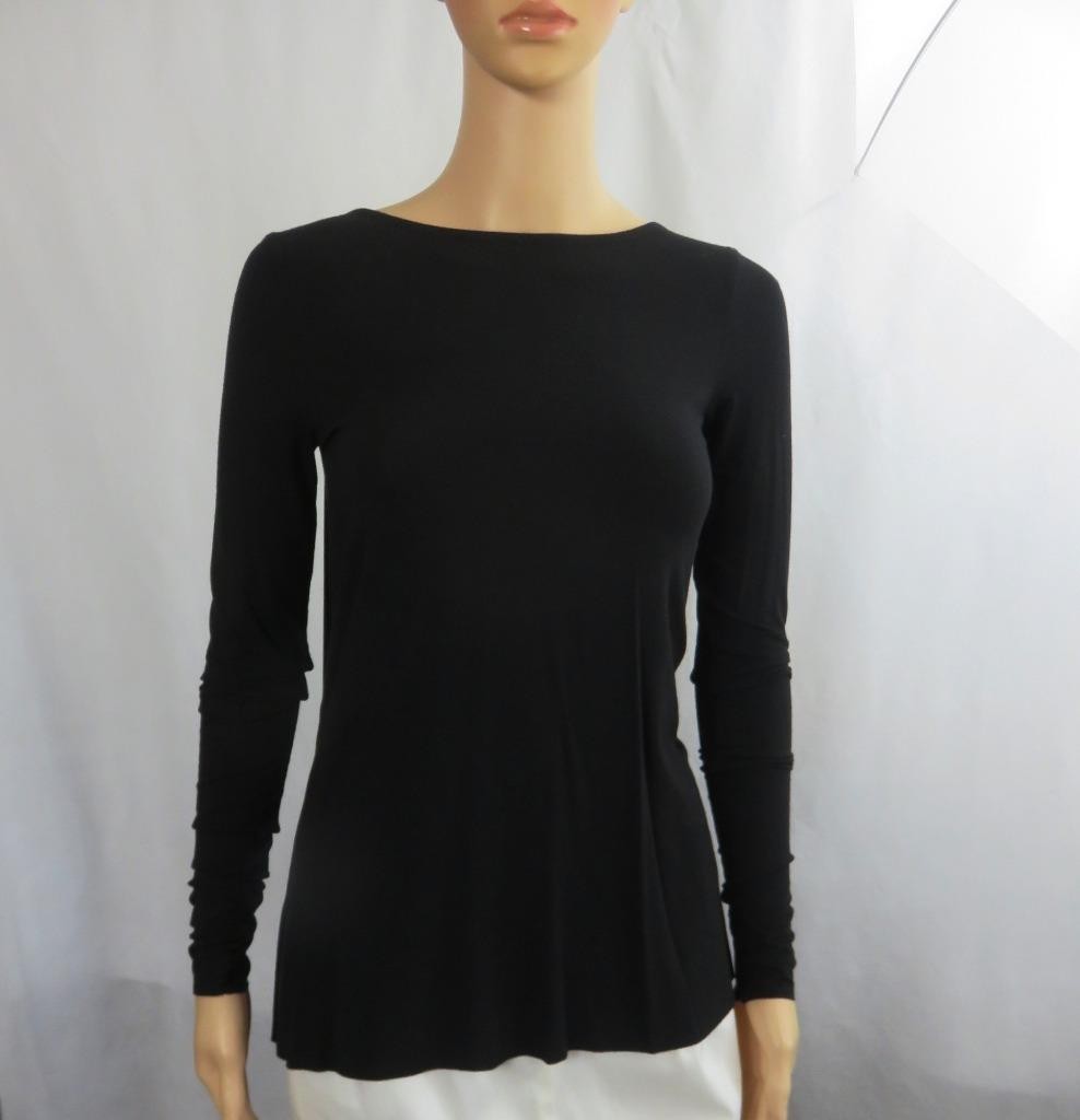 Bailey 44 Stretchy Lightweight Pullover V-Back Top Shirt Black Size S