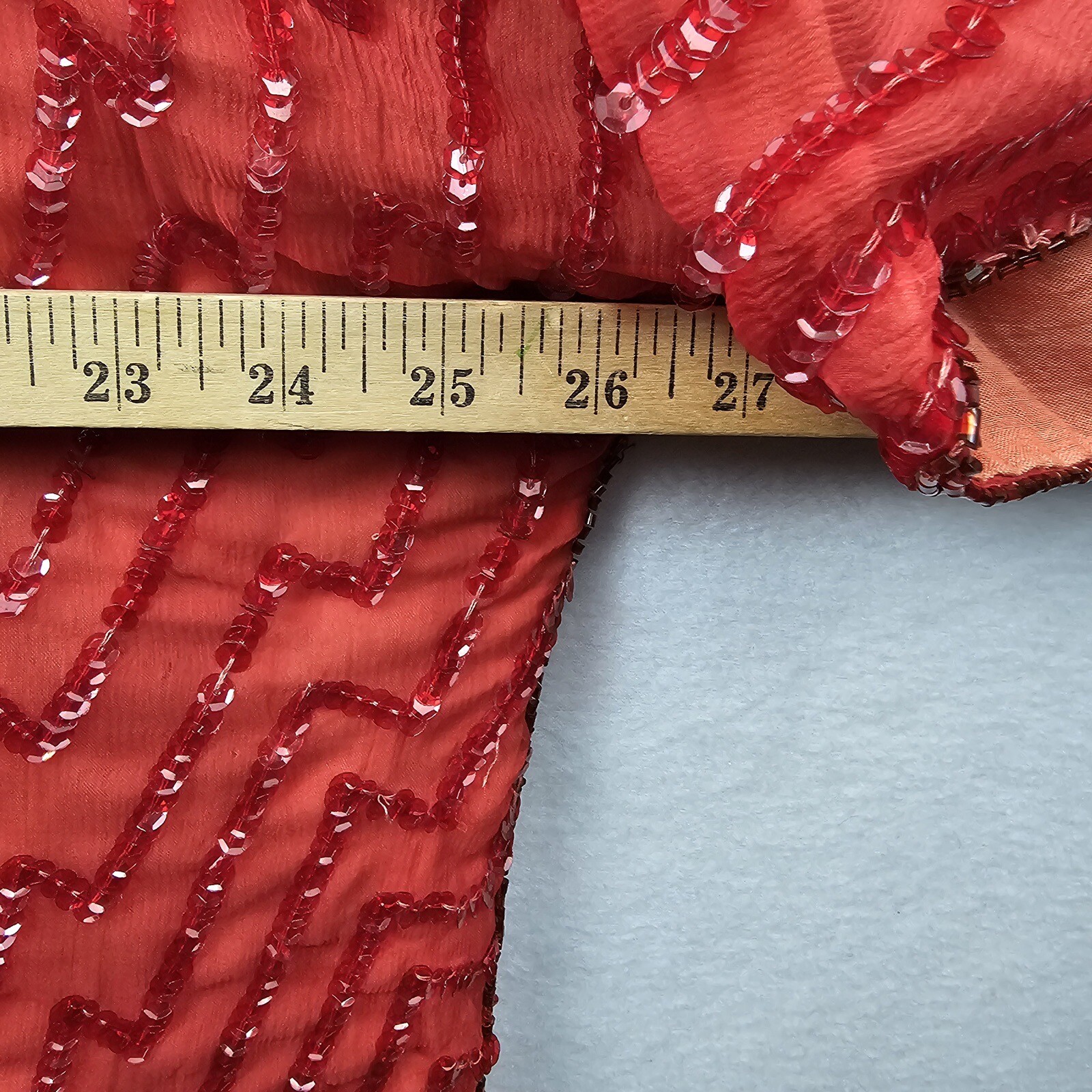 Elie’s Allure Top Woman’s Size 1X Red Beaded Vintage Blouse Defect In Photos