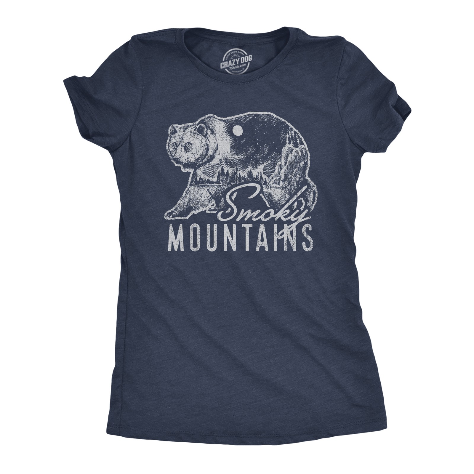 Womens Retro Smoky Mountains T Shirt Funny Camping Vintage Graphic Design Tee