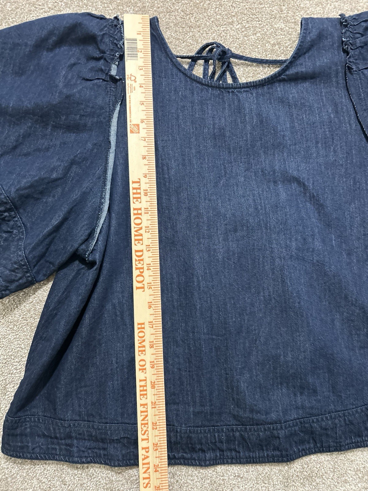 Pilcro Women’s XL Denim Batwing Blouse Back Tie