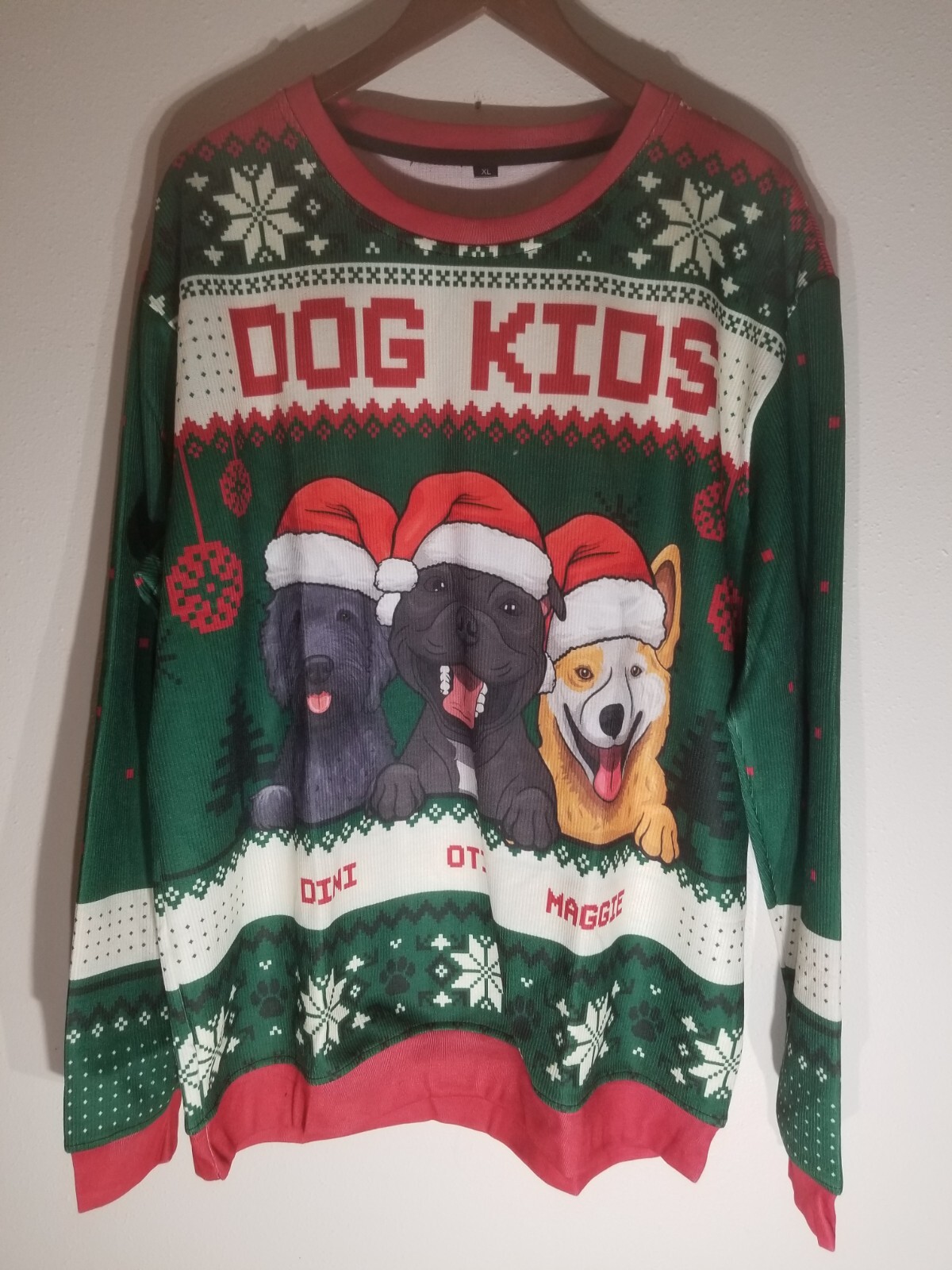 Women’s Dog Kids Long Sleeve Sweatshirt Holiday Christmas Size XL New in Bag