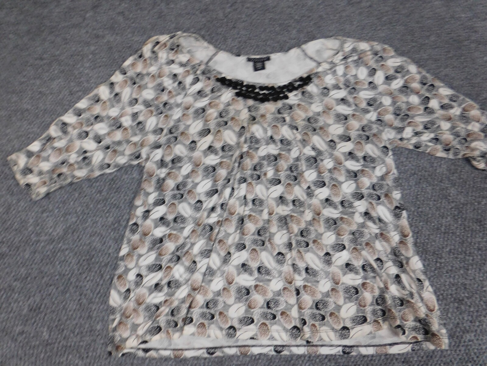 Apostrophe Womens blouse Large Beige pullover stretch