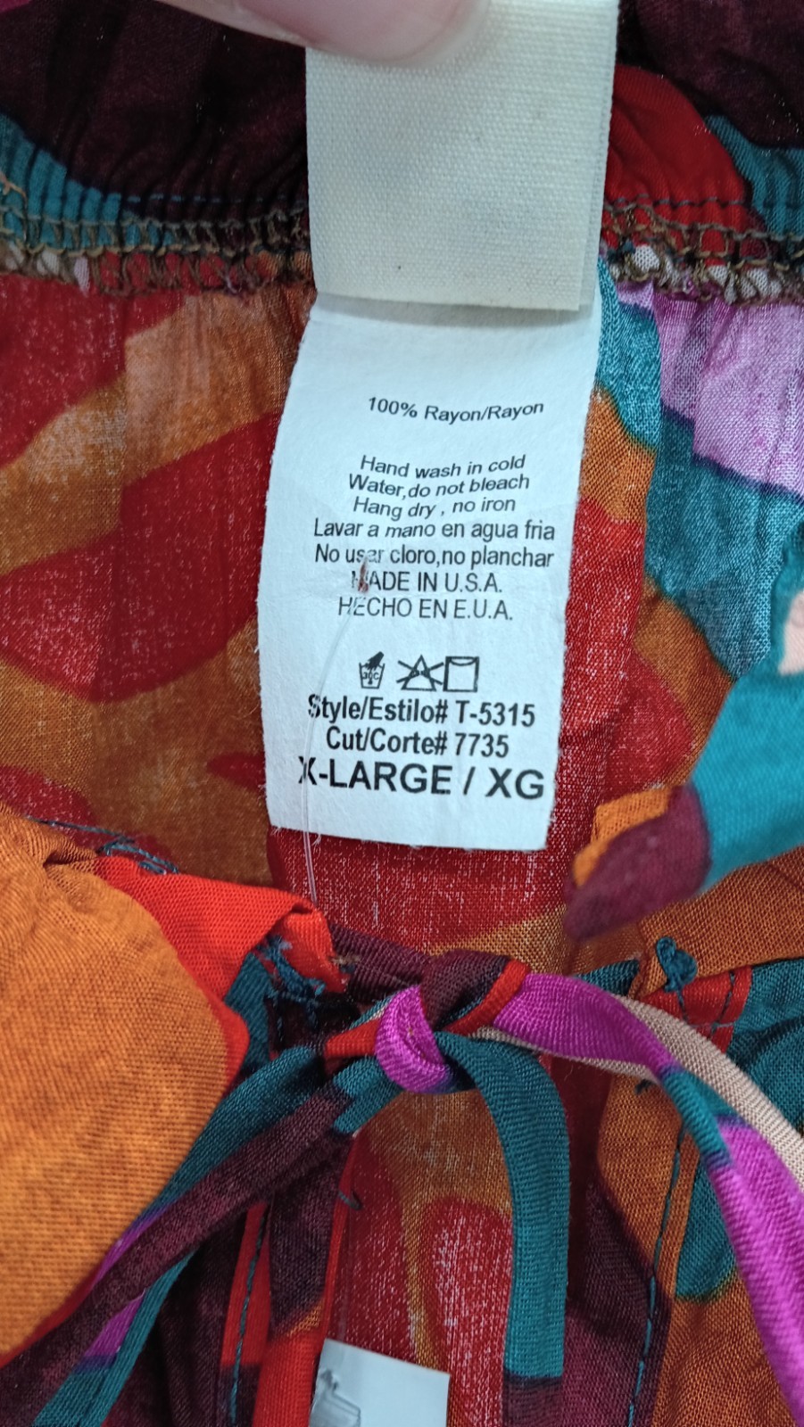 Fifth Ray XL Abstract Floral Boho Blouse | Colorful Art Nouveau Ruffle Top NWT