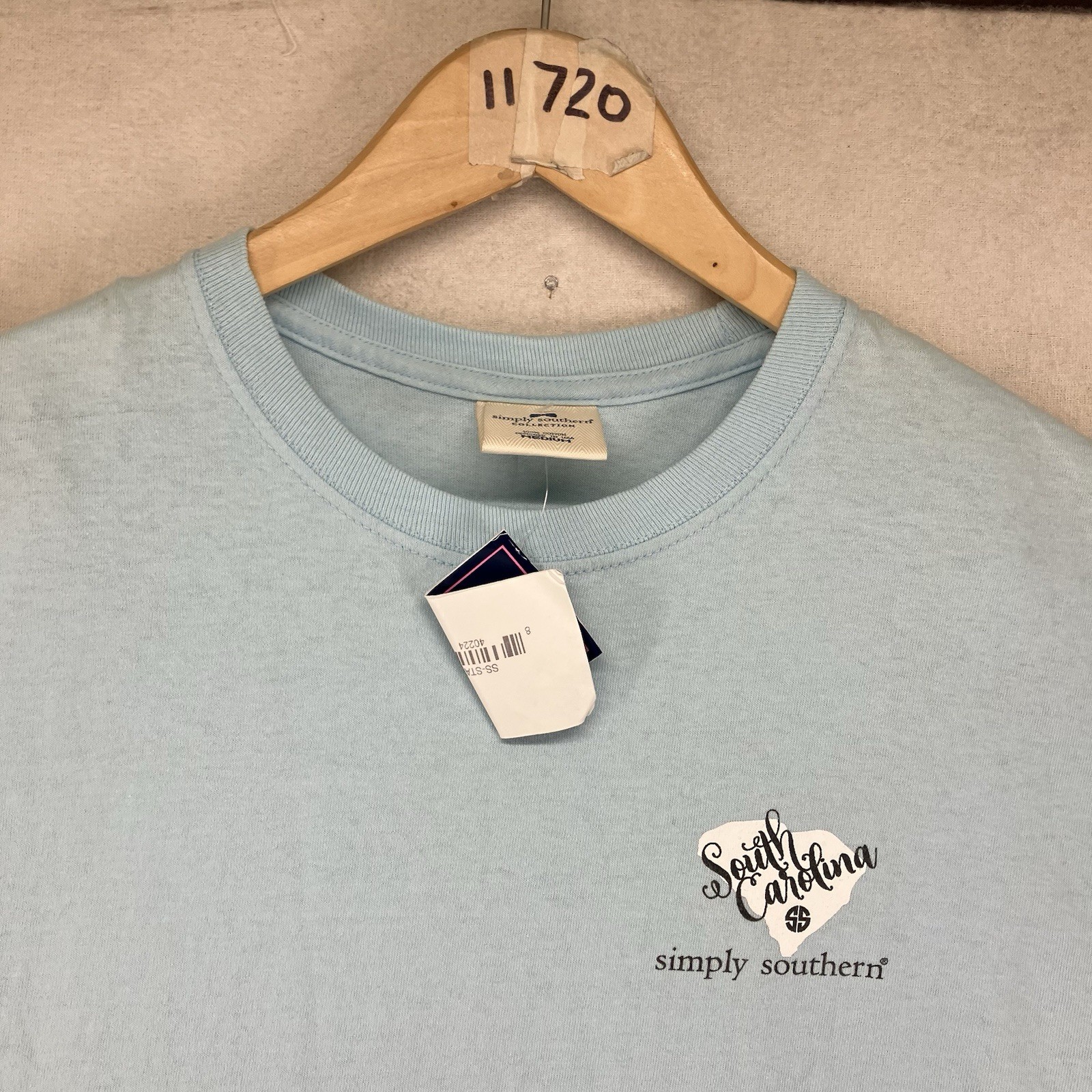 Simply Southern T Shirt Women’s Medium South Carolina State Icon Light Blue NWT