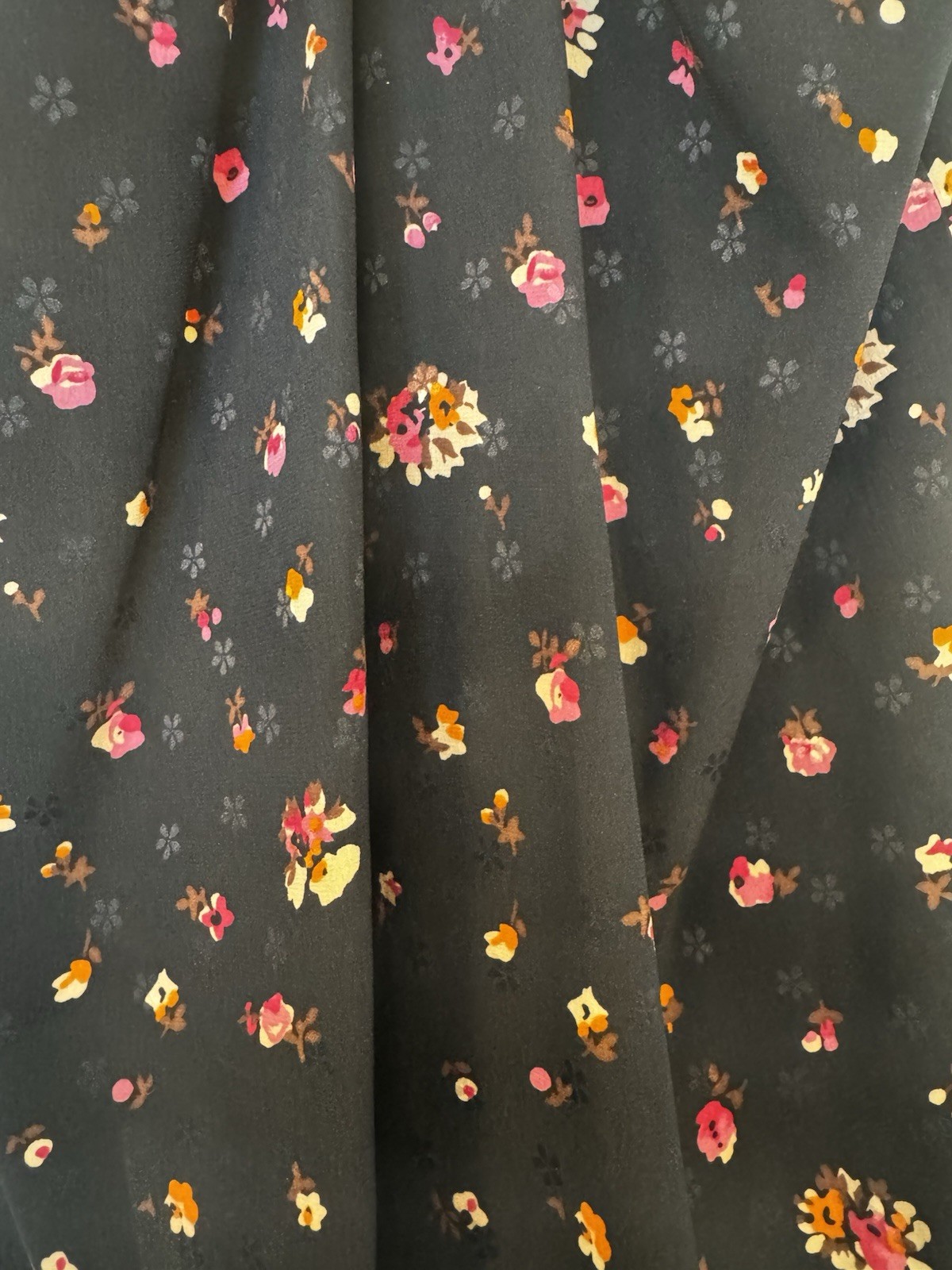 Rebecca Taylor Silk Floral Ruffle Camisole Top Size 4 Navy Pink Racerback, EUC