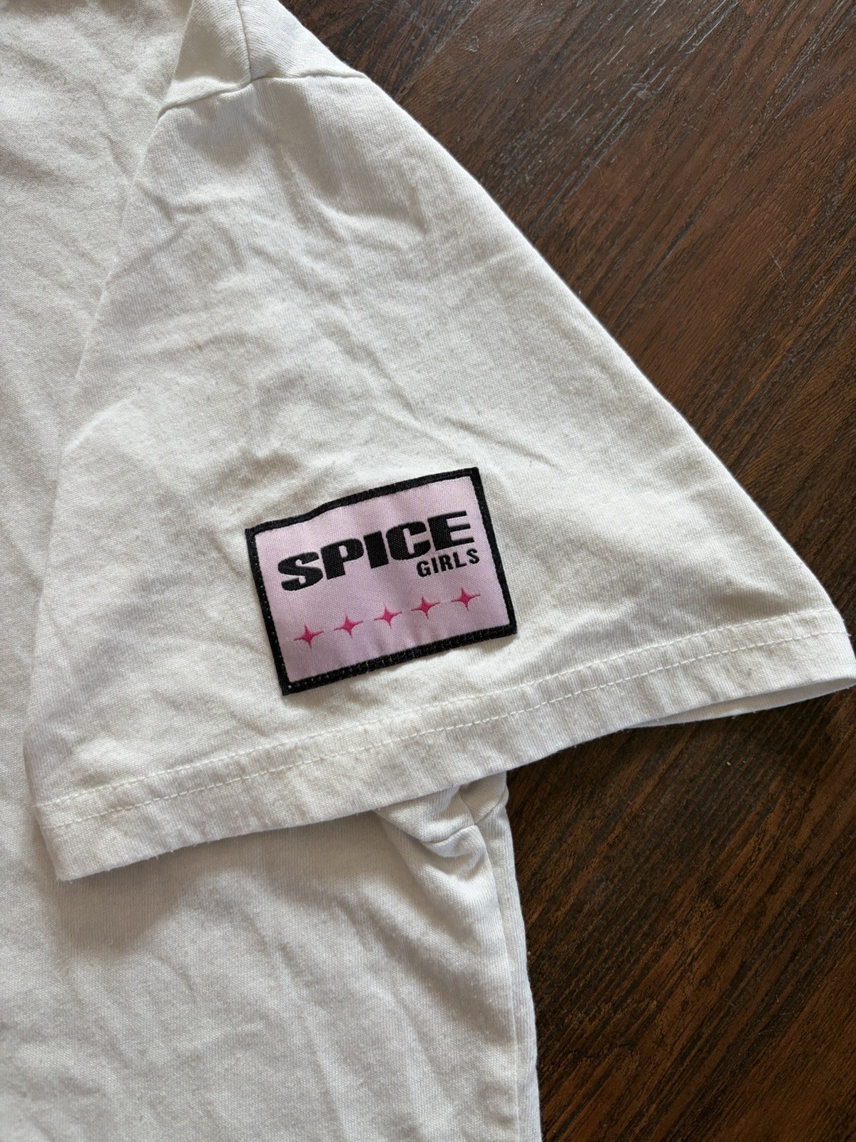 Spice Girls Women’s XL White Crew Neck Short Sleeve Graphic Logo Cropped T-Shirt