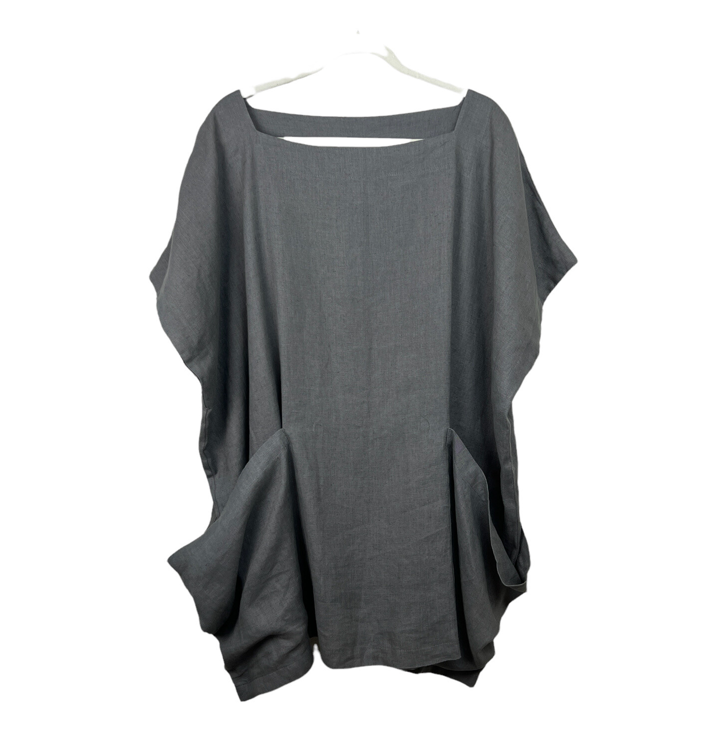 Linenfox Tunic Top 100% Linen Lagenlook Big Pockets Women’s Sz S