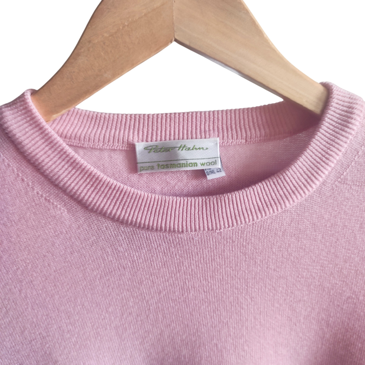 Peter Hahn Women’s Pink T-Shirt Top 100% Tasmanian Wool Size GB 16 US 14 VGC