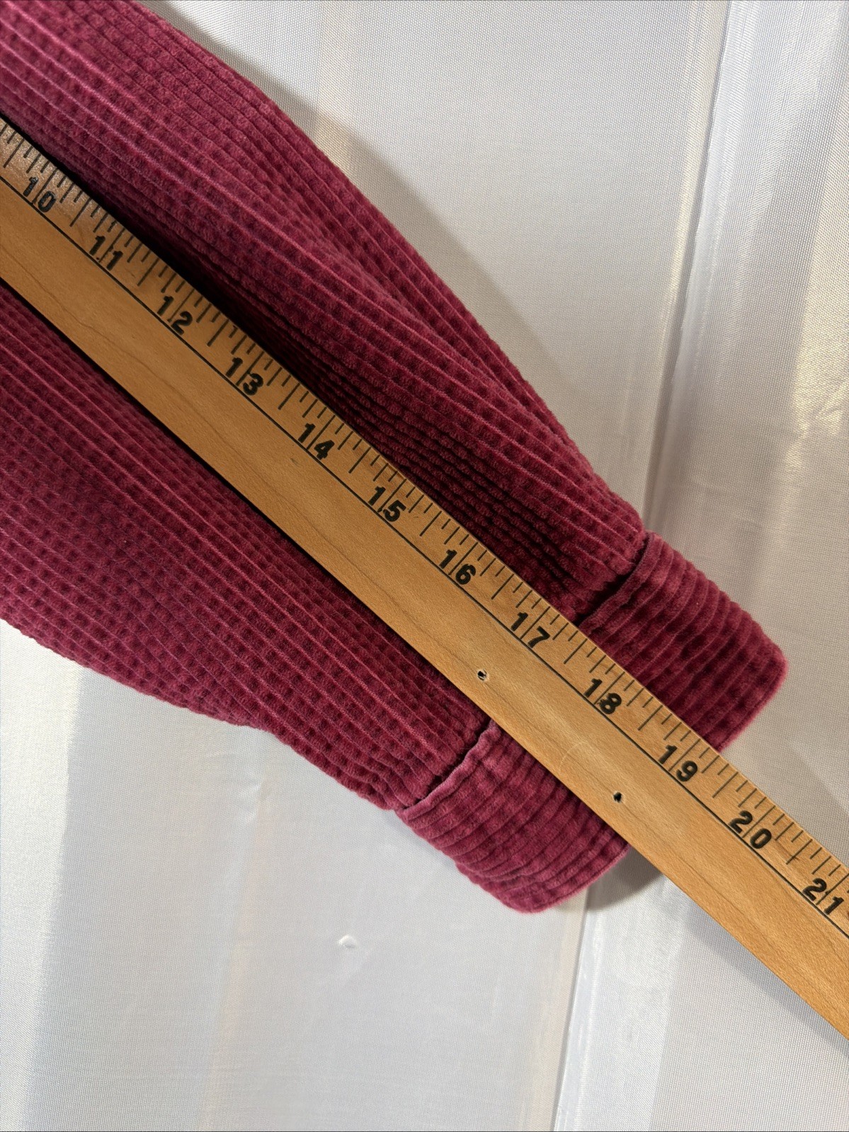 LL BEAN Flannel-Lined Burgundy Corduroy Chore Shirt Jacket PETITE MEDIUM 279408