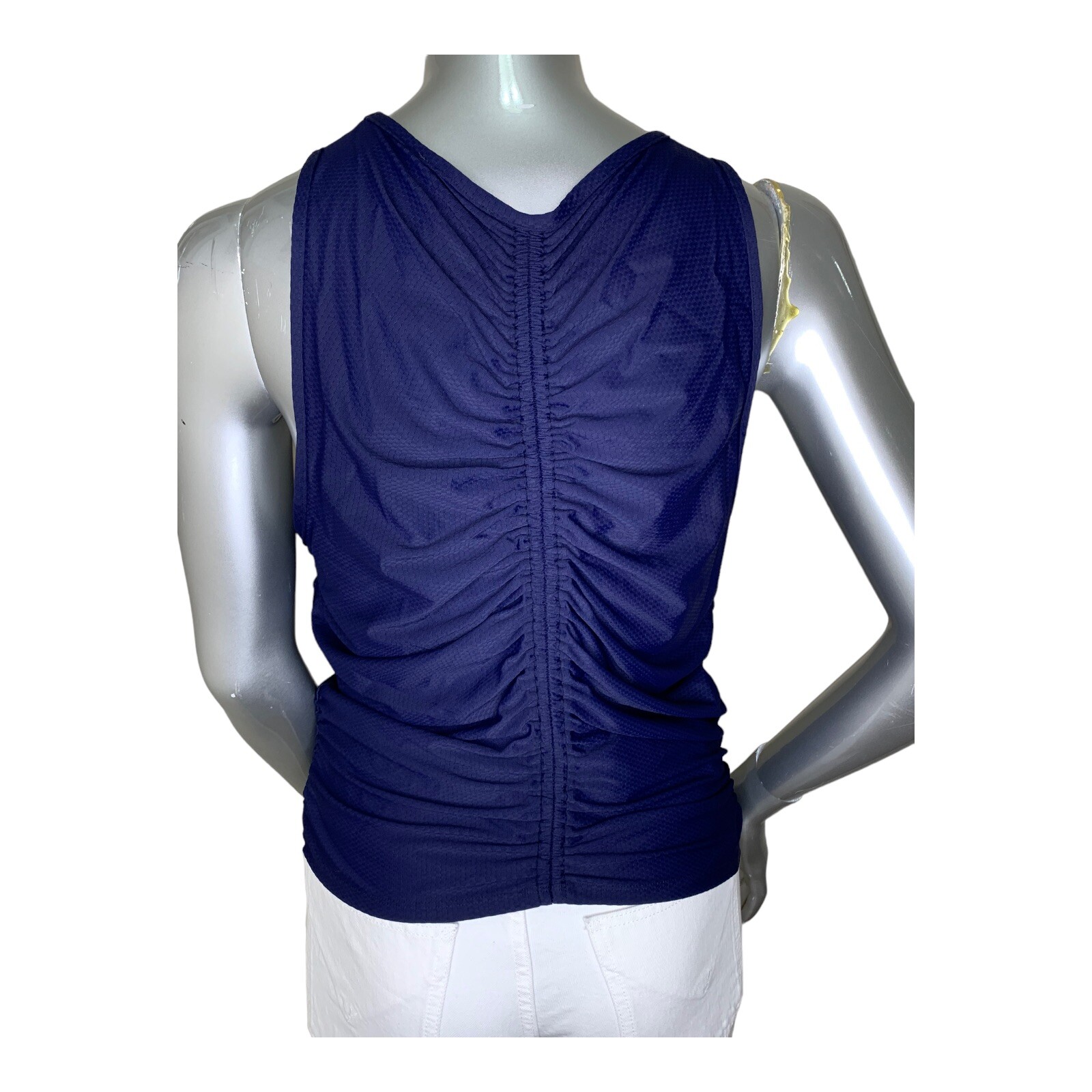 Leyden NWT L Junior Blue Ruched Tunic Sleeveless Short $59 #1588D