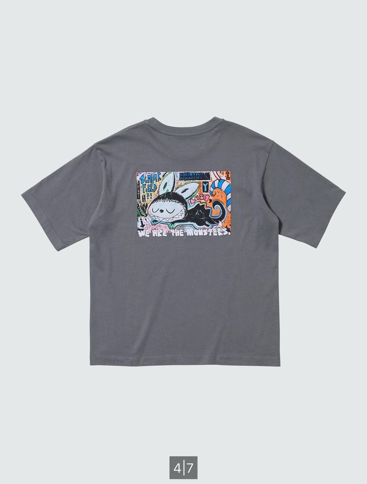 Uniqlo X Labubu t-shirt in Grey “ We are the monsters” Size M