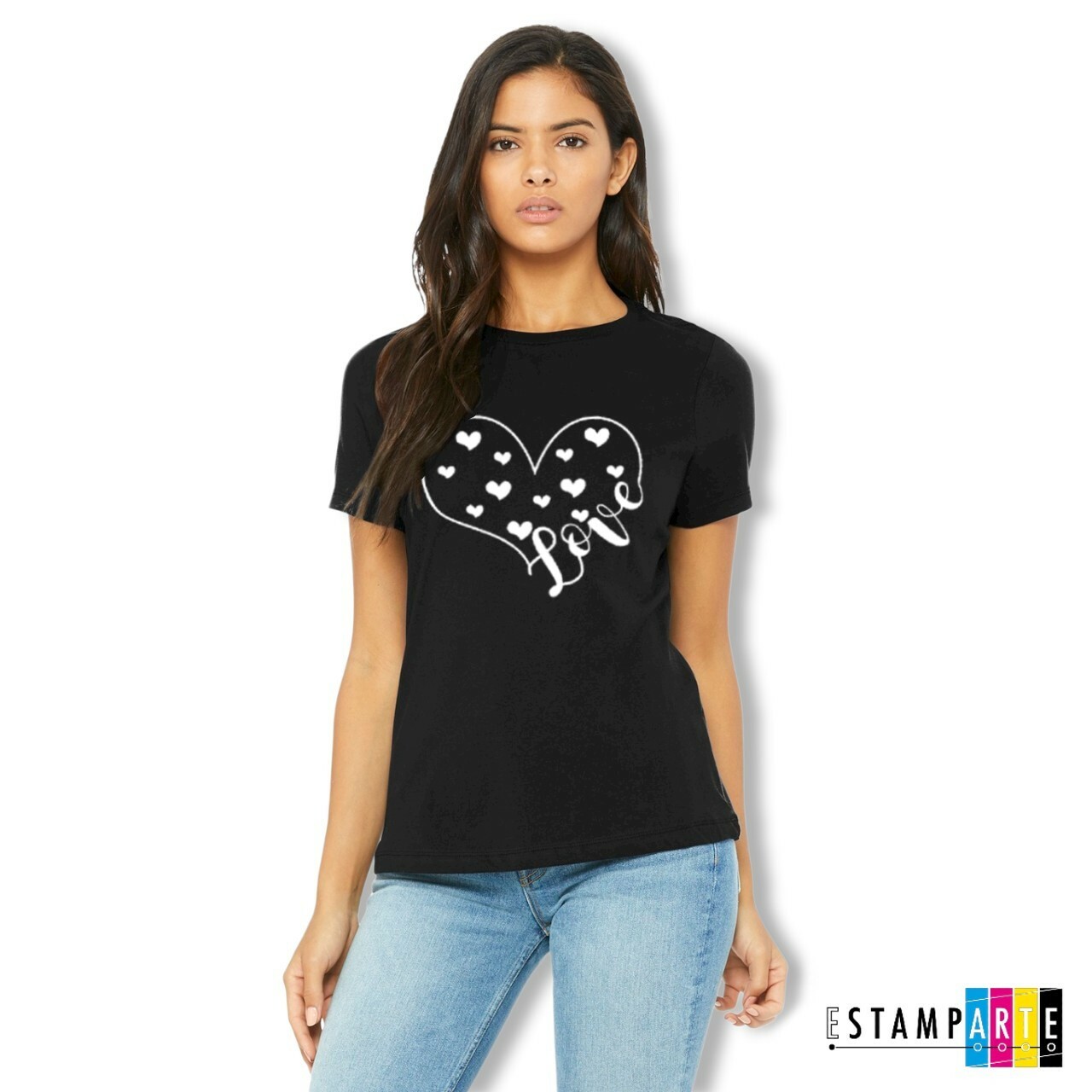 T-SHIRT WITH CUTE HEART THE T-SHIRT IS CUSTOMIZED ON REQUEST/VARIOUS COLORS 204