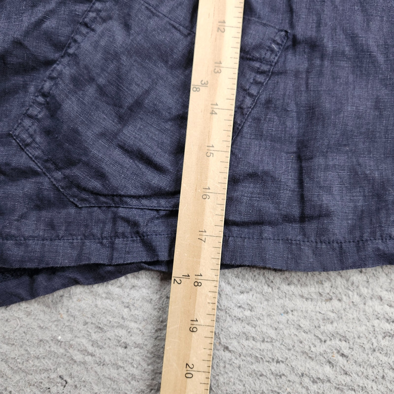 Banana Blue Australia Oversize Crop Top Womens XL Blue 100% Linen Short Sleeve