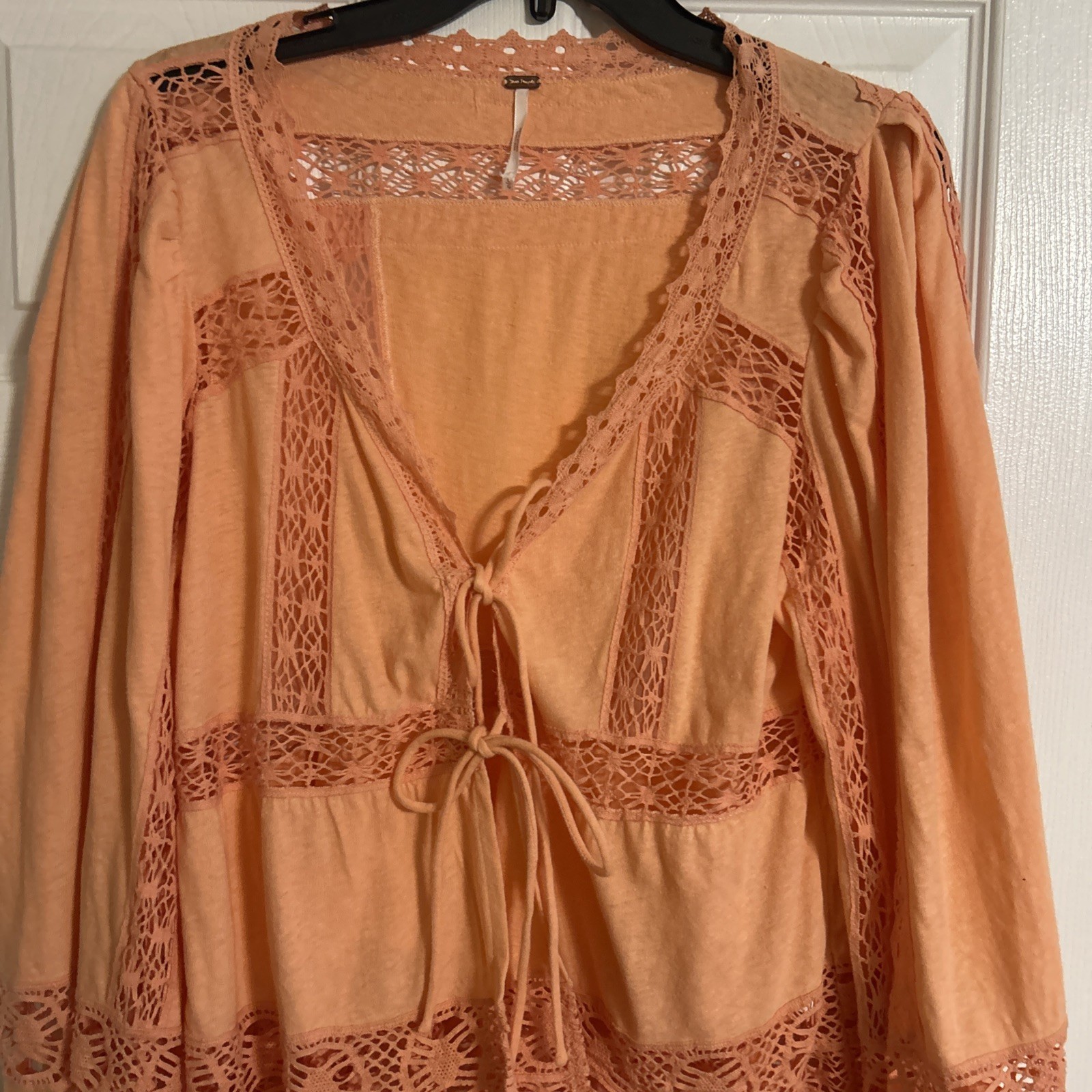 Free People Women’s Sweet Dream Blouse Top Coral Sz L