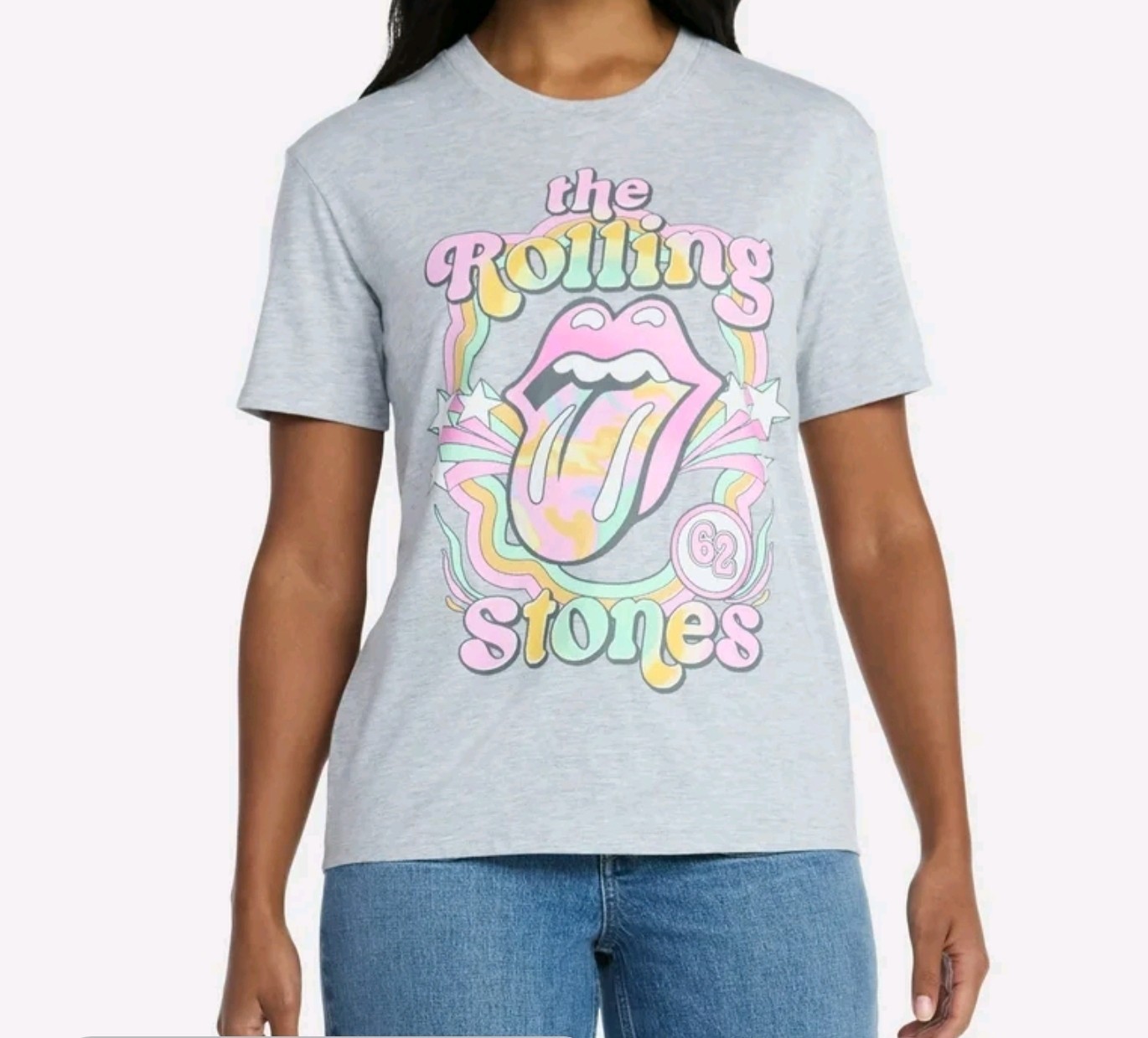 Walmart The Rolling Stones Gray Graphic Crew Neck Tee Juniors XXS