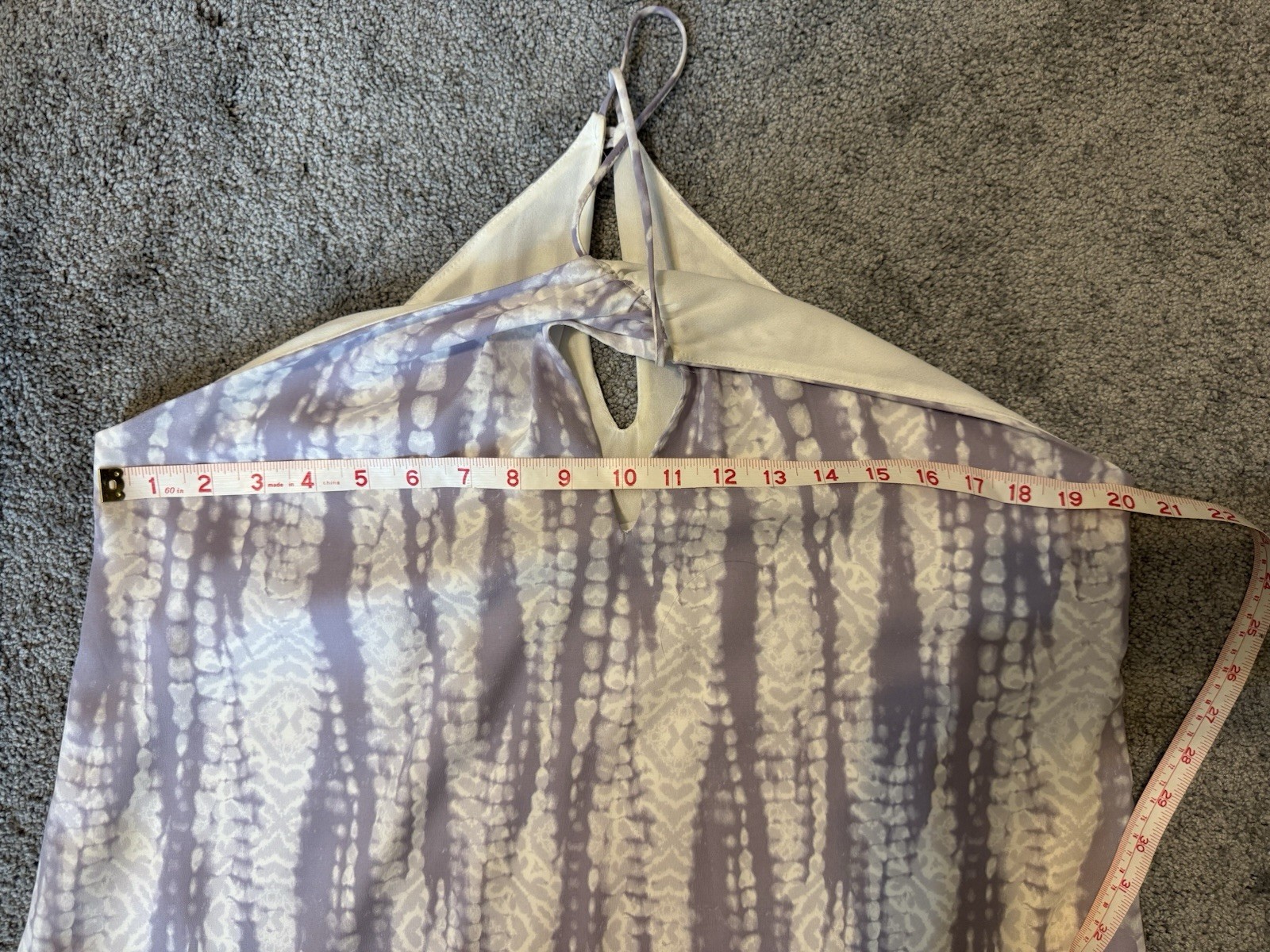 NWOT Fab’rik lilac & white racerback top , size Large