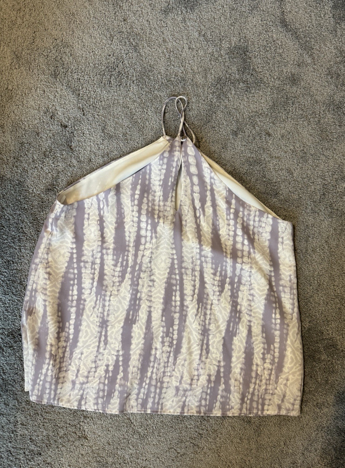 NWOT Fab’rik lilac & white racerback top , size Large