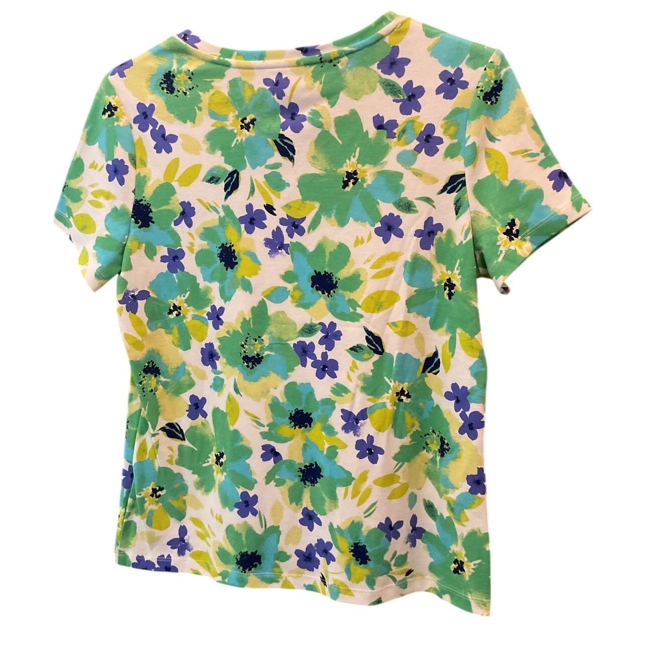 Studio Works “The Studio Tee” Womens Petite Medium Floral Multi Colored Top