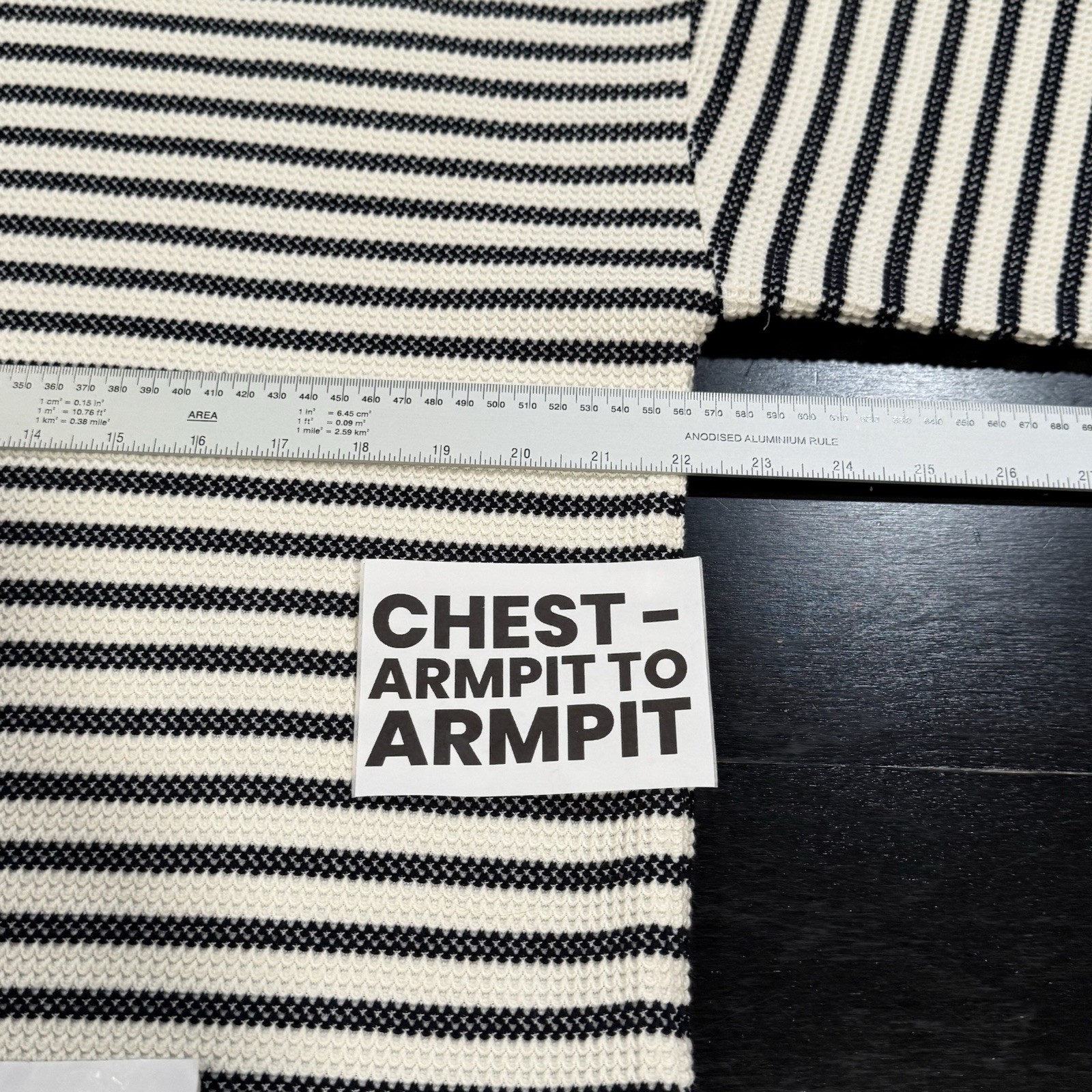 Talbots Size Large Petite Waffle Knit Ivory Black Striped Turtleneck Top
