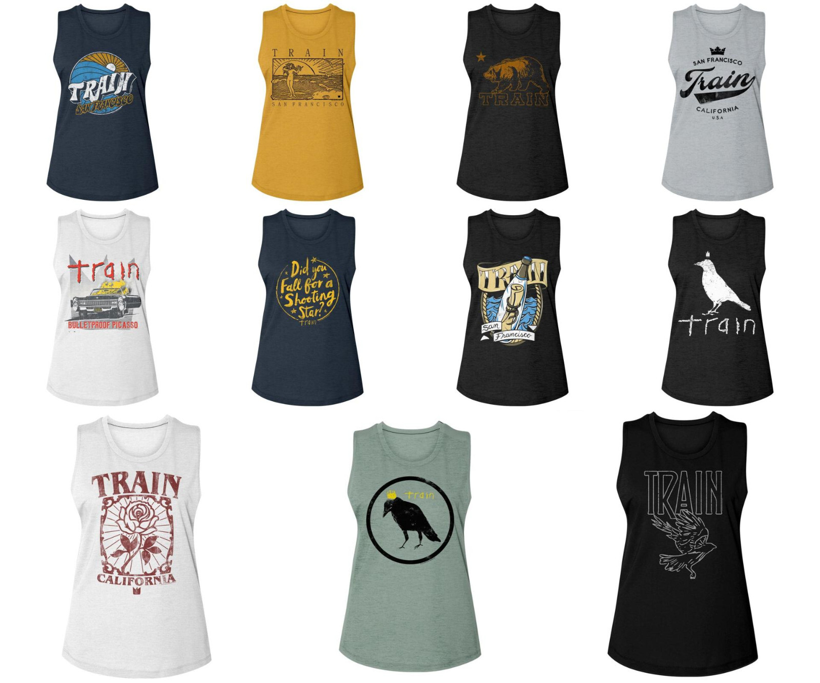 Pre-Sell Train Music Licensed Ladies Women’s Muscle Tank Top Shirt