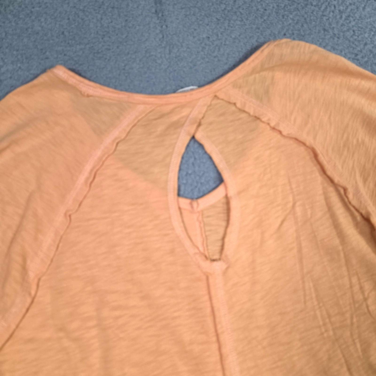 Soft Surroundings 100% Pima Cotton Tunic Top Womens Medium Orange Keyhole Back