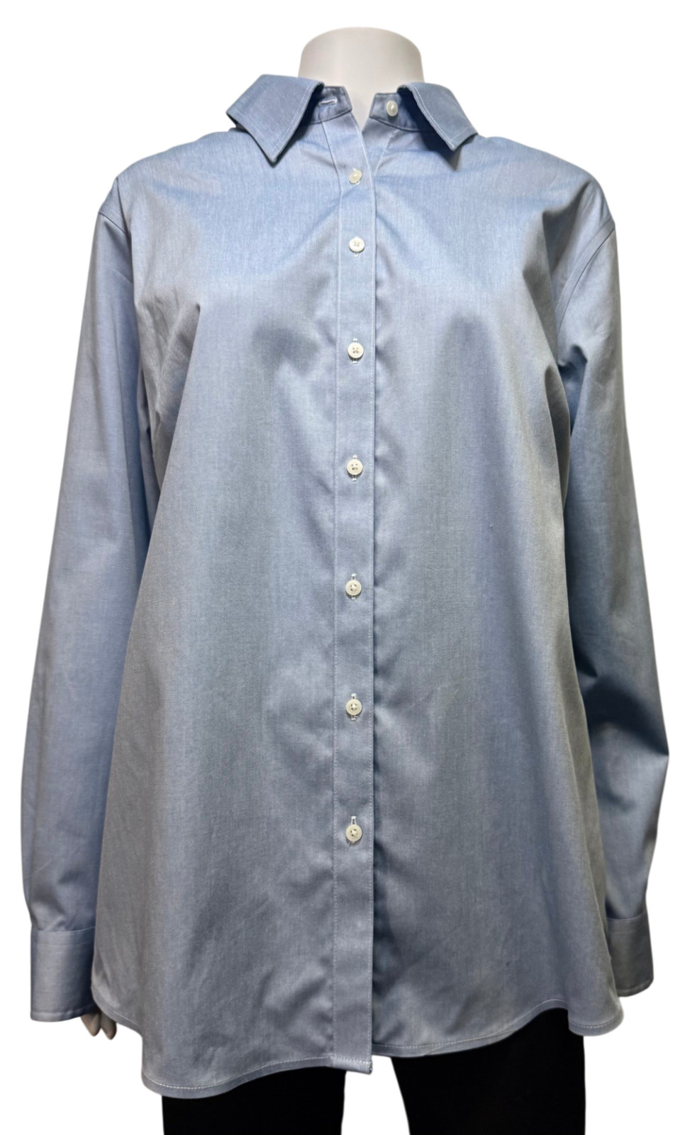Jones New York Signature Woman Easy Care Button Down Shirt Blue Size 1X Cotton