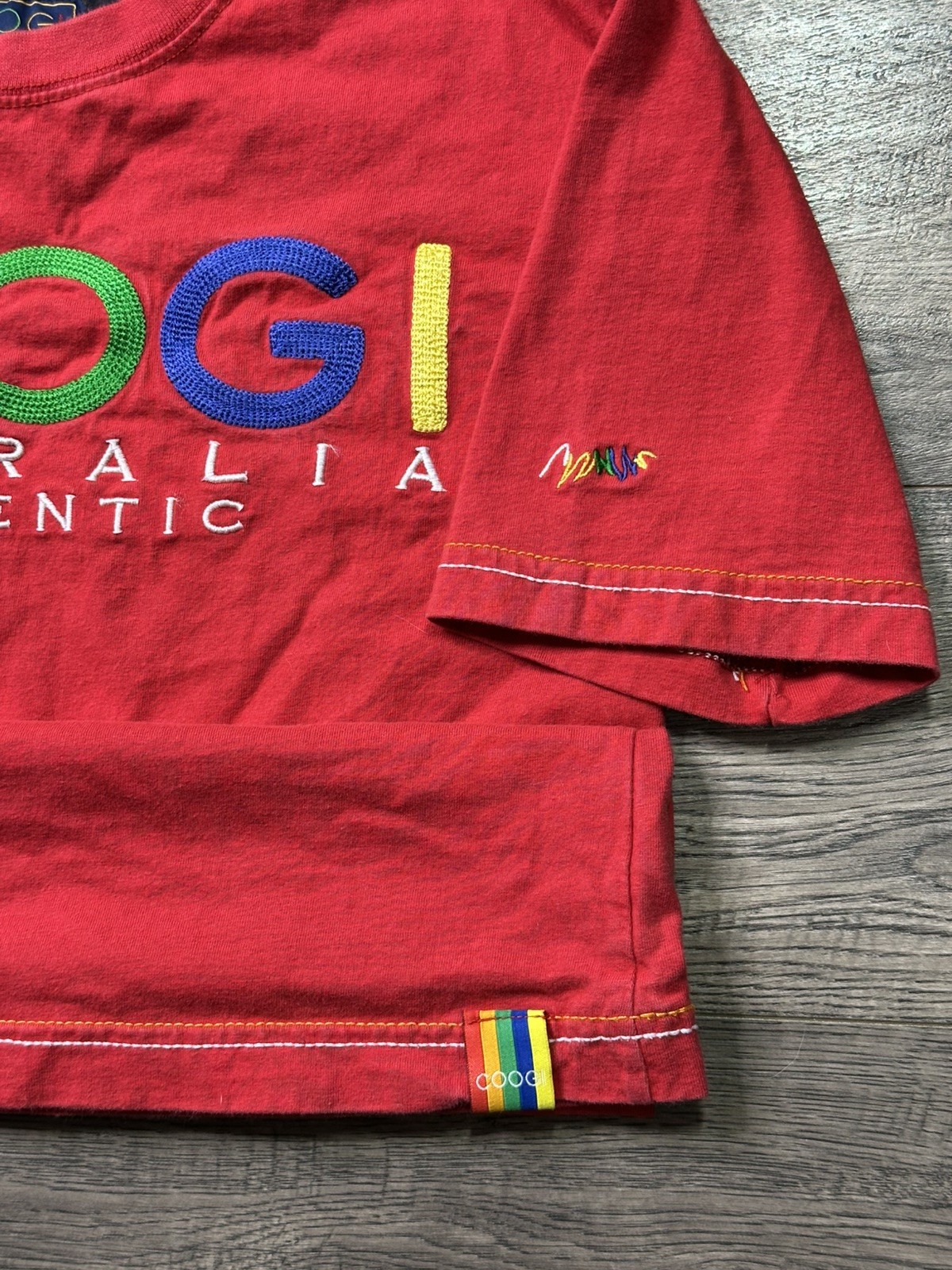 Vintage 90’s Coogi Australia Authentic Embroidered Red T-Shirt (SIZE SMALL)