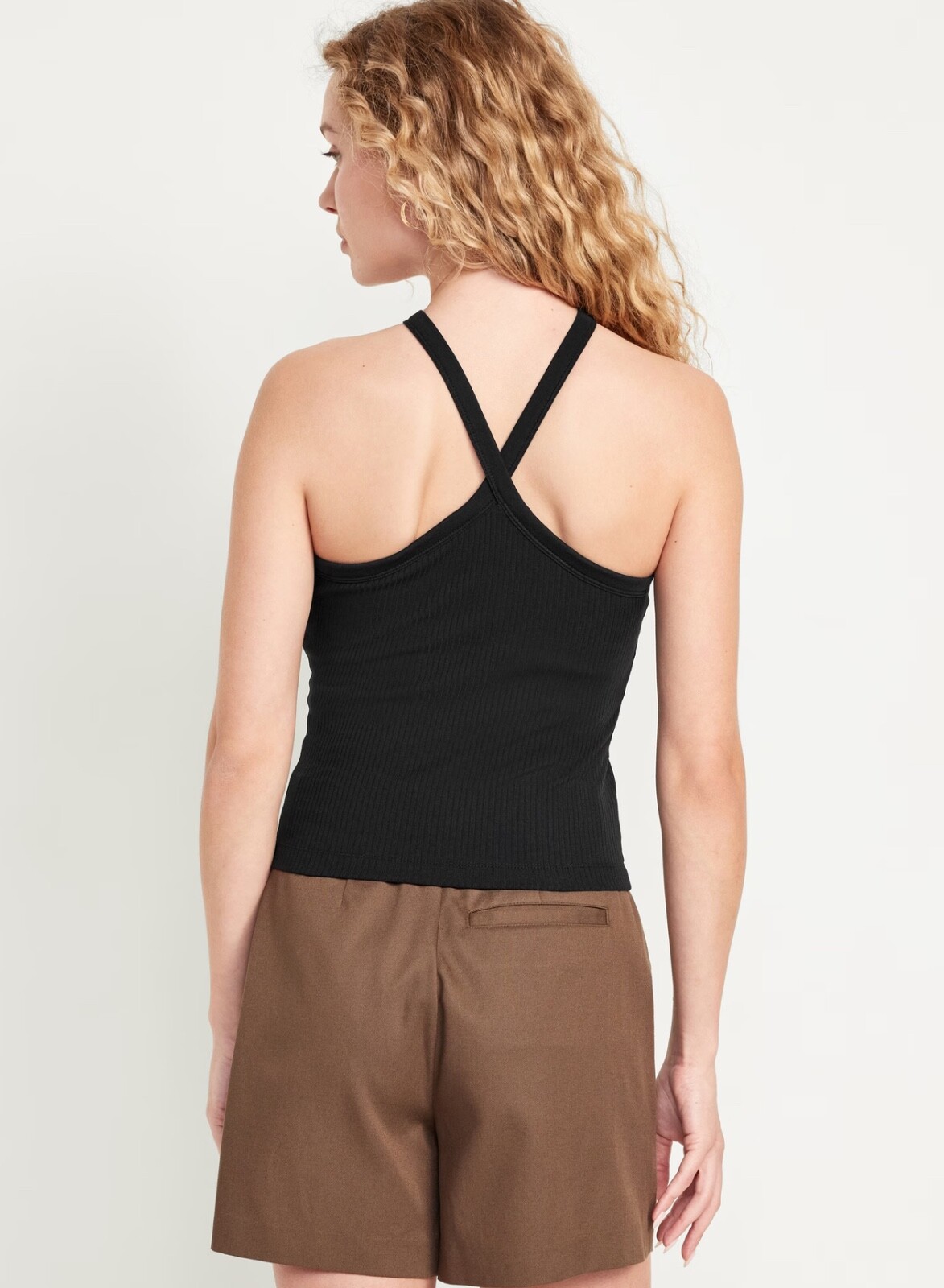 Old Navy Women’s Fitted Rib-Knit Halter Tank Top Black Jack Size XS Tall or 4X