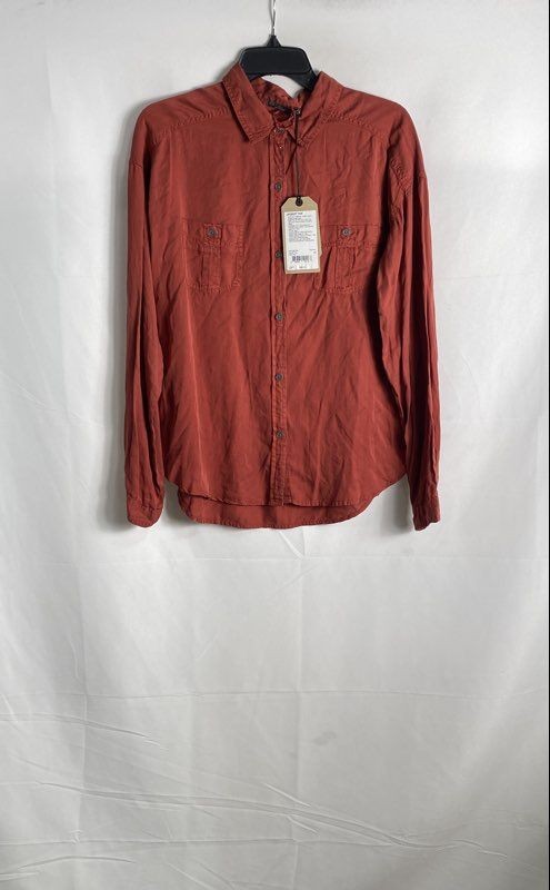 Prana Women’s Updrift Top Patina Red Tencel Long Sleeve Button Up Sz M NWT