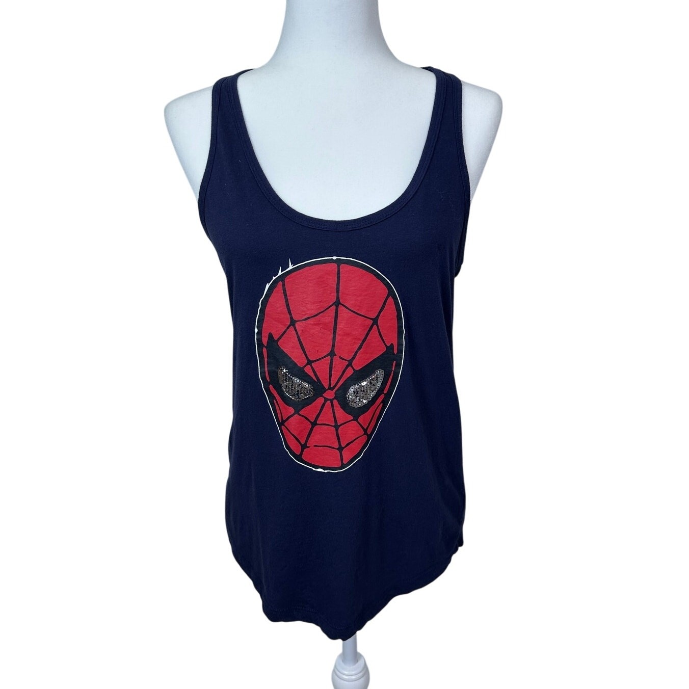 Rare Marvel Spider-Man Women’s Pro Blue Tank Top Shirt Size Medium