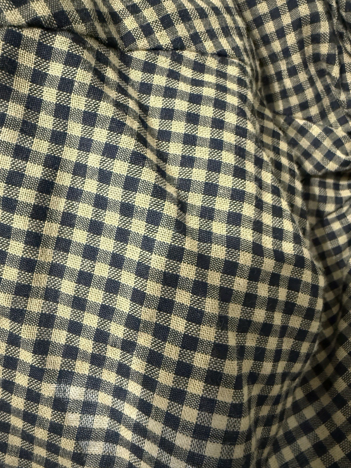 Rabbit Rose Puff Sleeve Knot Front Cute Fall Gingham Top XL Black/Mustard