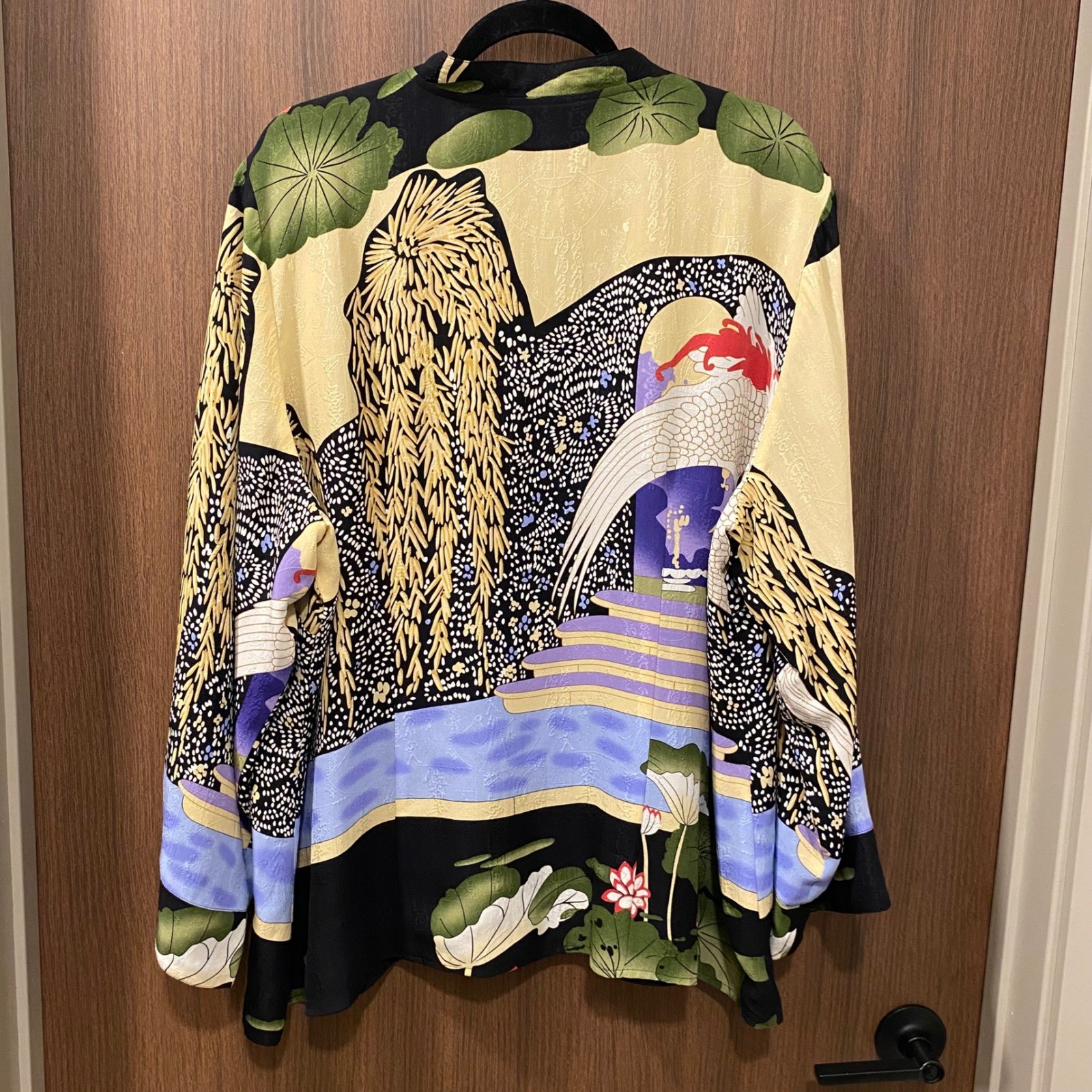 CITRON SANTA MONICA 100% Silk Reversible Kimono Jacket 2X Multicolor Art To Wear