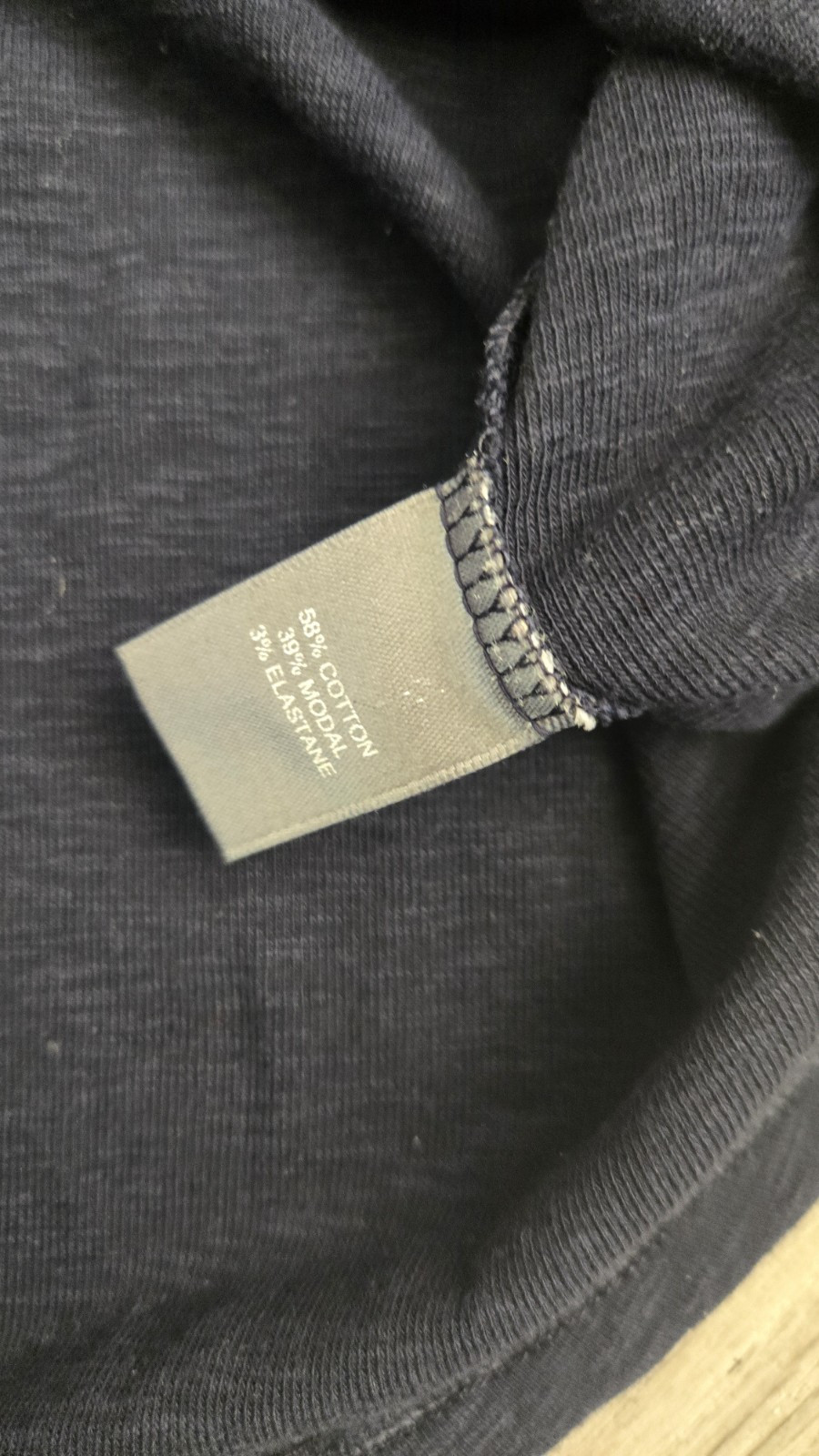 Womens Marled Essentials Pocket Tee Sz L Black Navy Heather