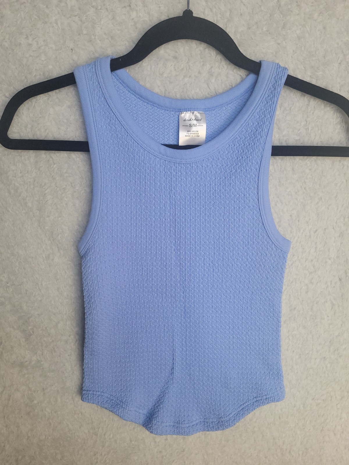 Derek Heart Women’s Tank Top S/M Blue Stretch Knit Sleeveless Casual Summer Shir