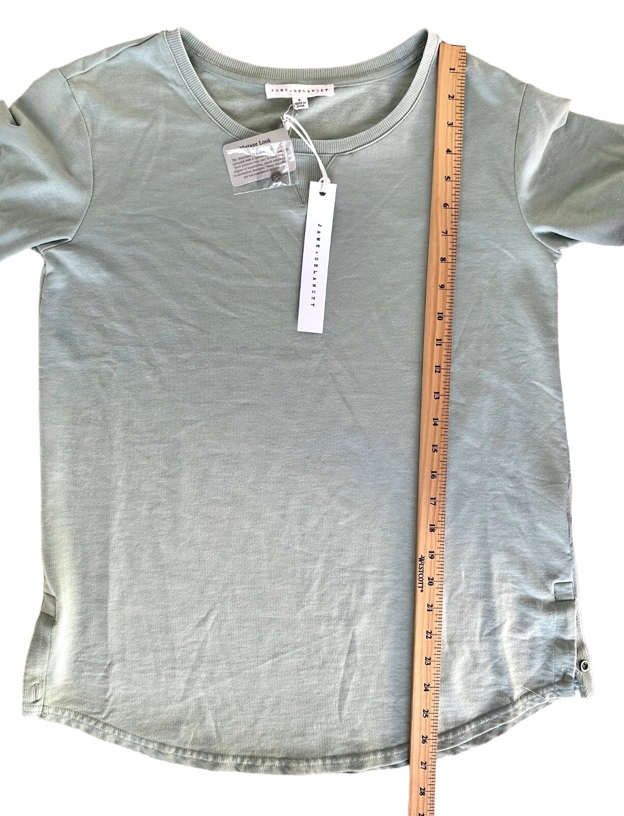 Jane and Delancey Women’s Vintage Look Blouse Top Cotton Blend Size S Sage