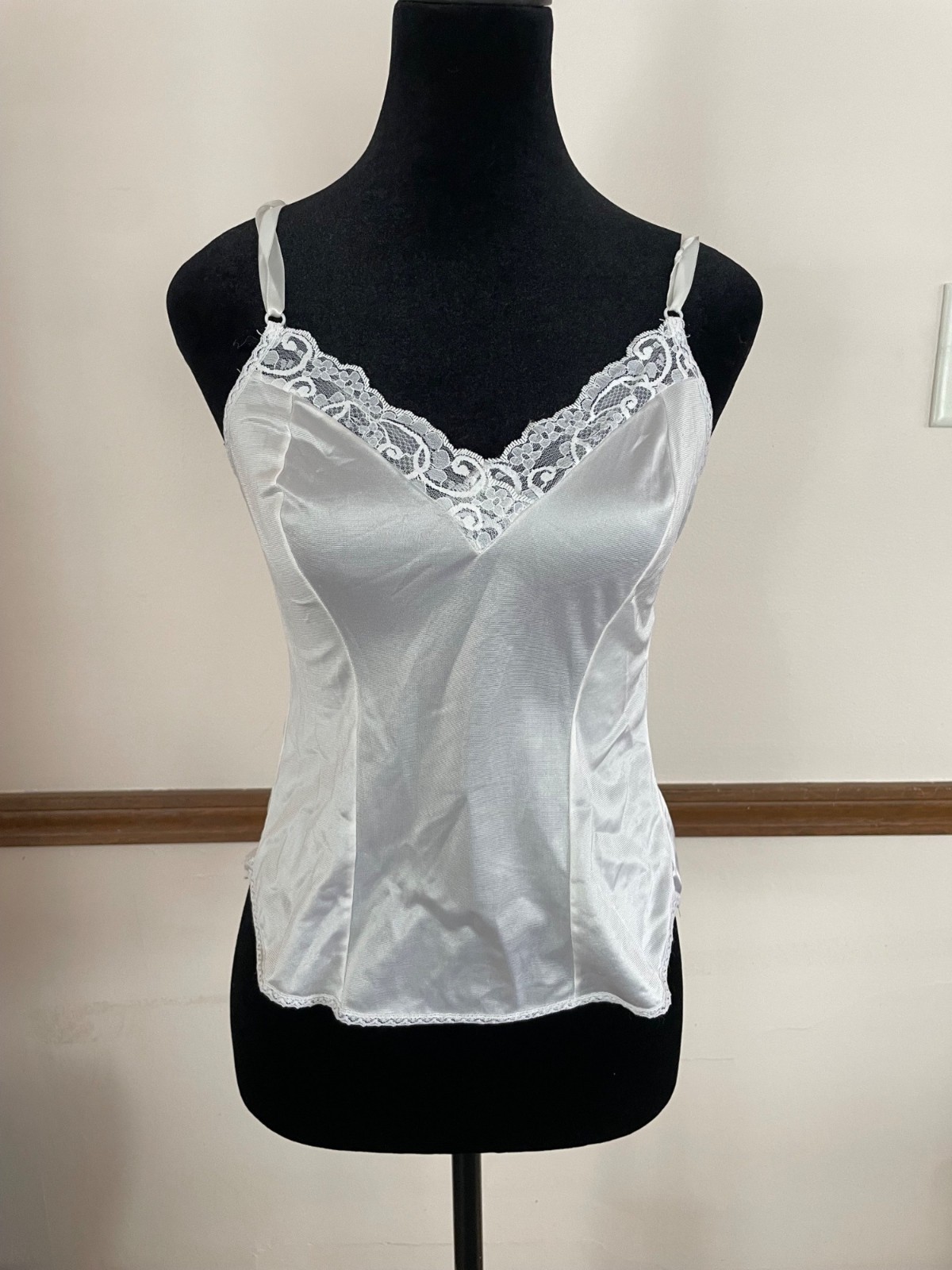 Vintage 70s 80s Montgomery Ward Lace Cami Coquette Fairycore Lingerie Top S
