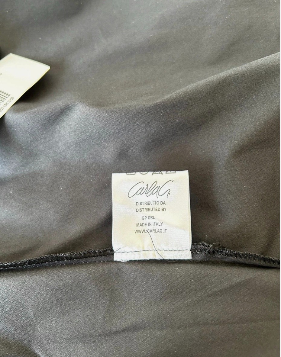 Carla G Top Crop A-Line Size Small Black Sleeveless Tie Back Cotton Italy NWT