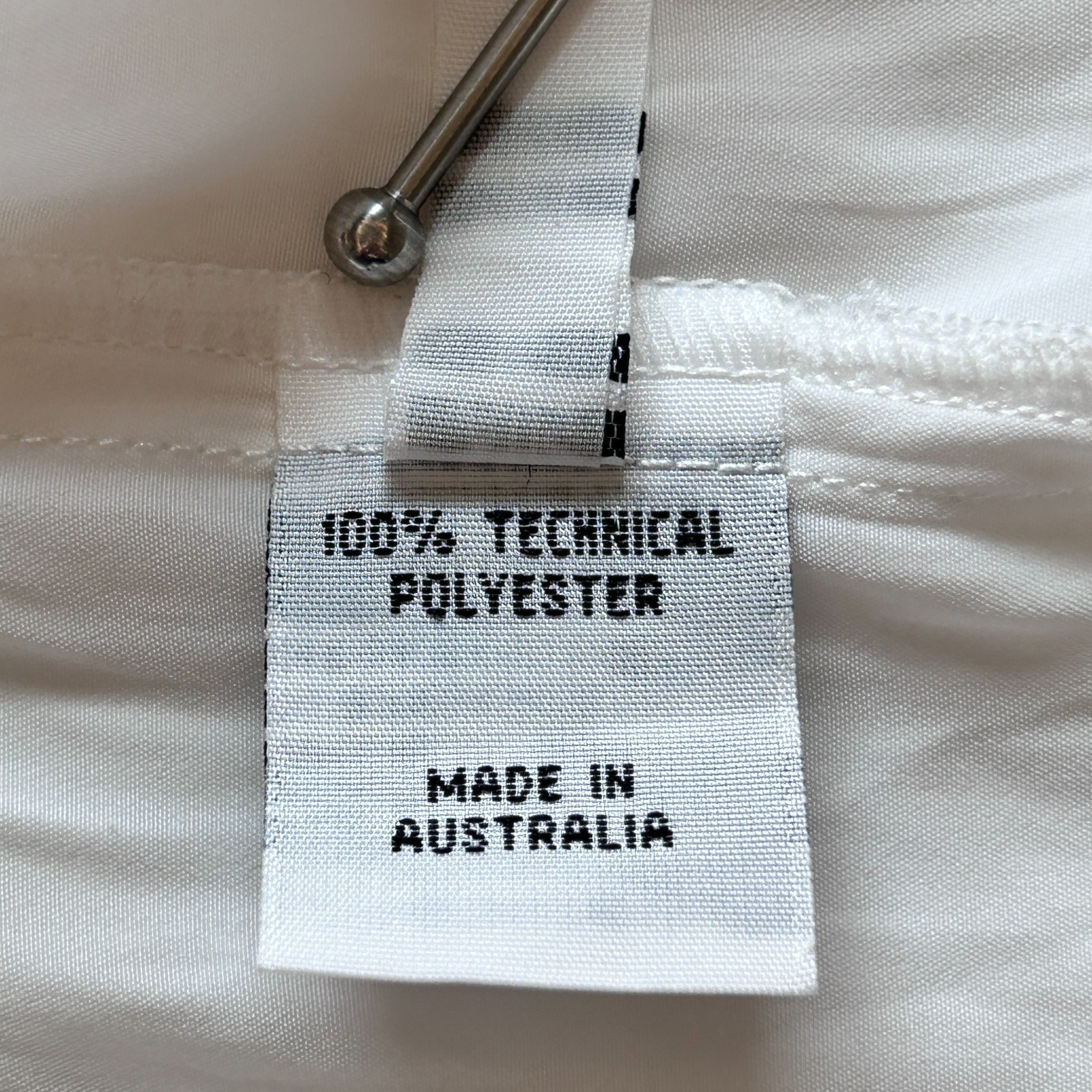 Mela Purdie Top Women AU 16 White Bell Sleeve Relaxed Fit Technical Polyester