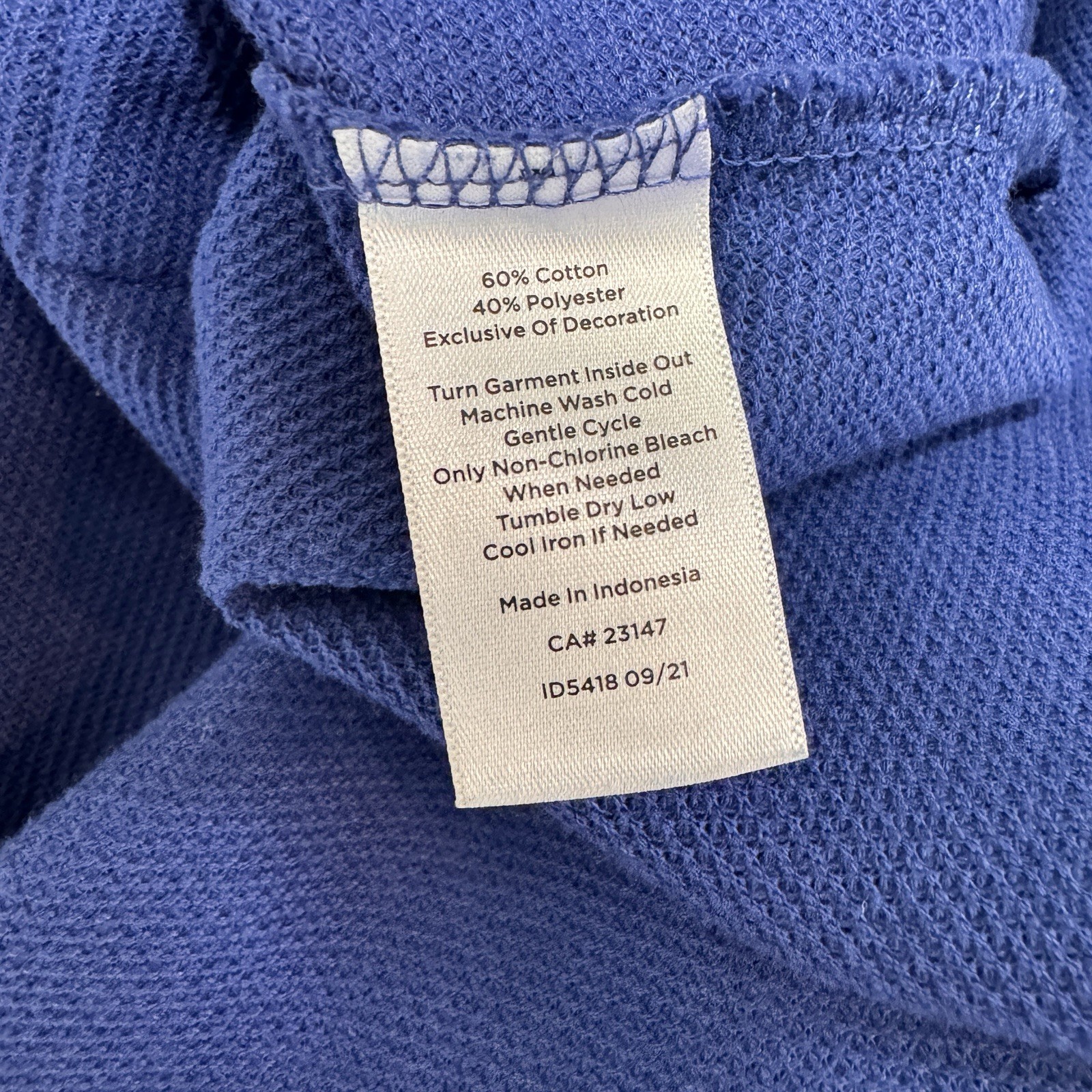 Talbots Set Lot of 2 Shirts Blouses L Waffle Thermal Knit Black Blue Pockets