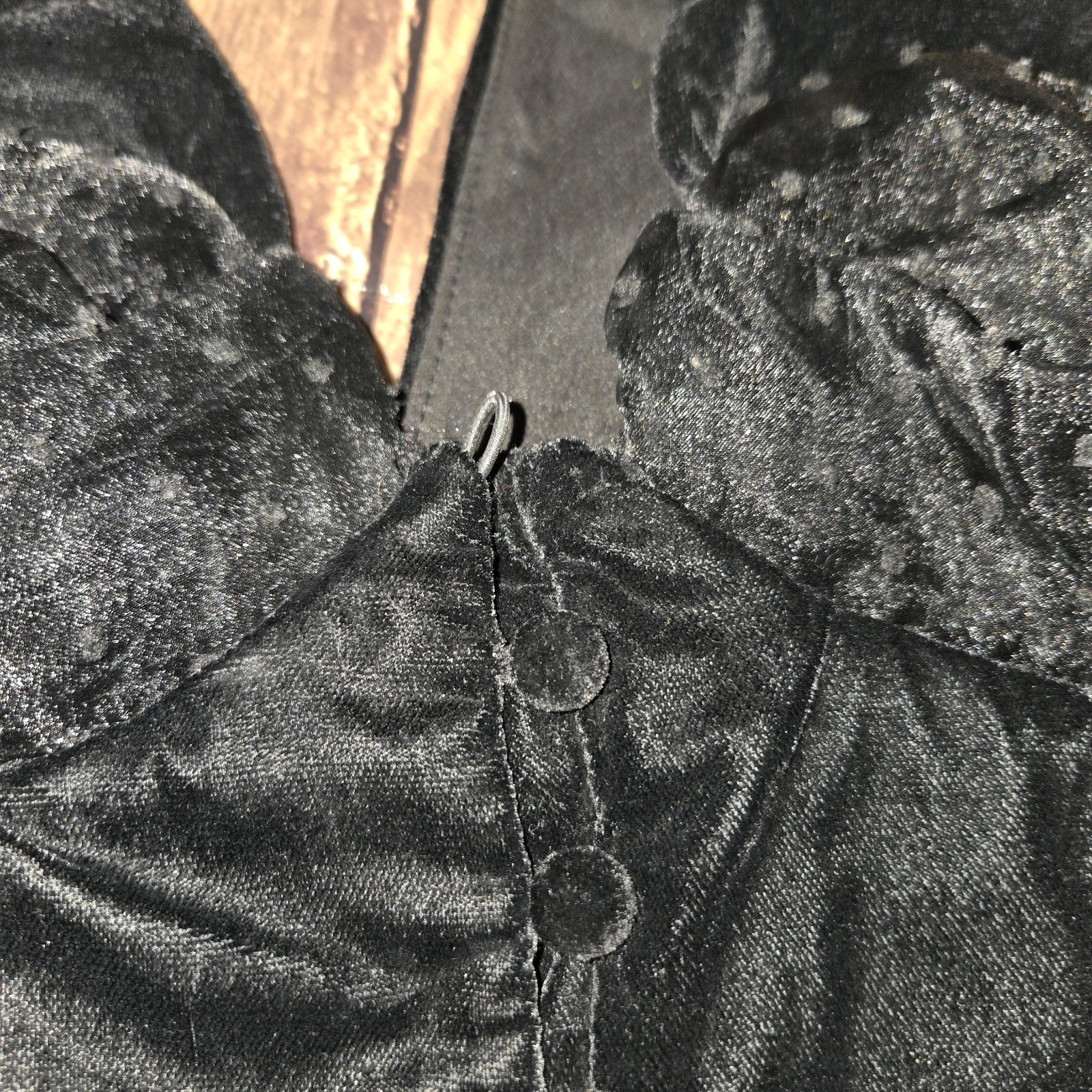 ASOS Luxe Vest Top Women 4 Black Velvet Oversized Bow Whimsigoth Fairy Grunge