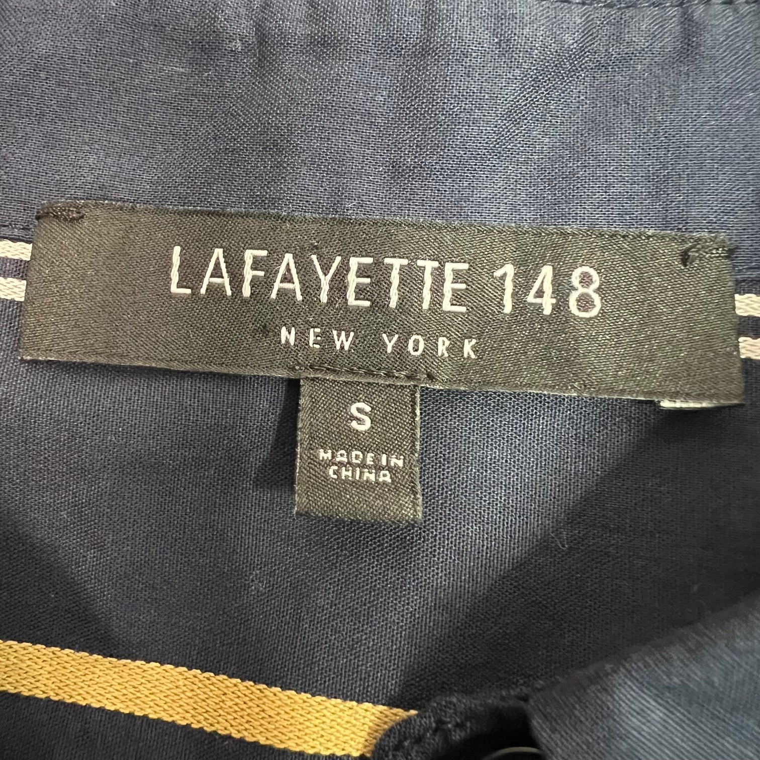 Lafayette 148 New York Shirt Riverside Stripe Brayden Blouse Long Sleeve Size S