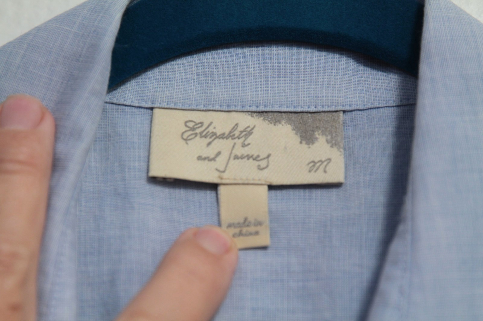 ELIZABETH AND JAMES Top/Blouse/Top Cotton/Linen Mix Short Sleeves Buttons Size M