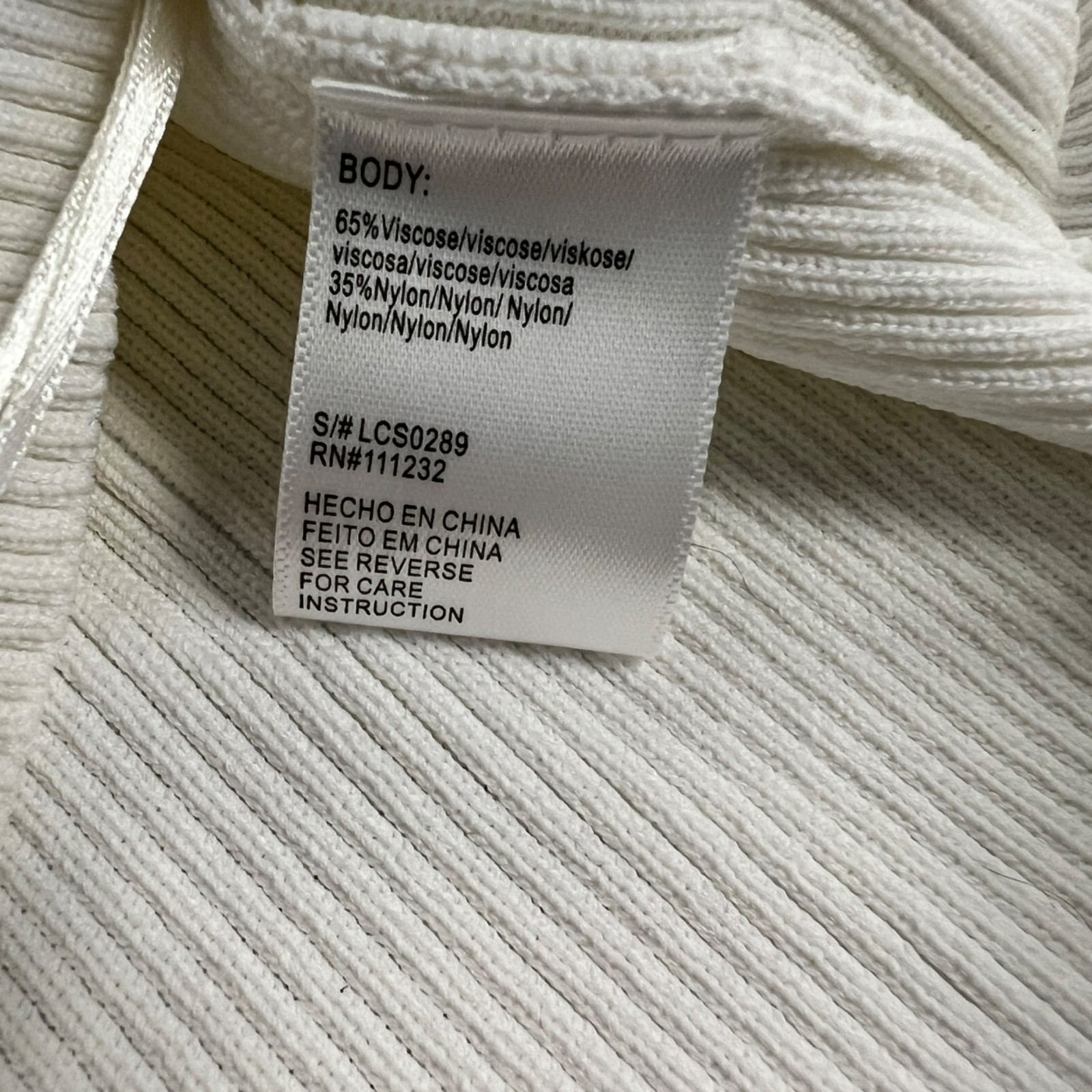 LUCCA Womens One Shoulder Top Ribbed Off White Size Medium