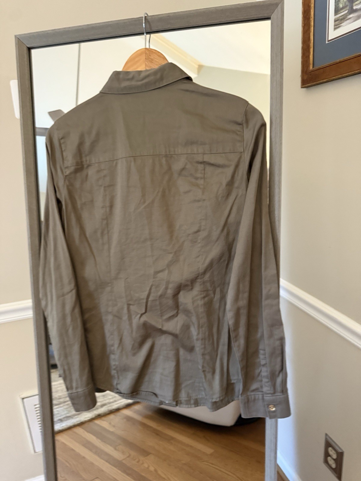 Kors Embroidered Button Down Shirt Brown Size 8