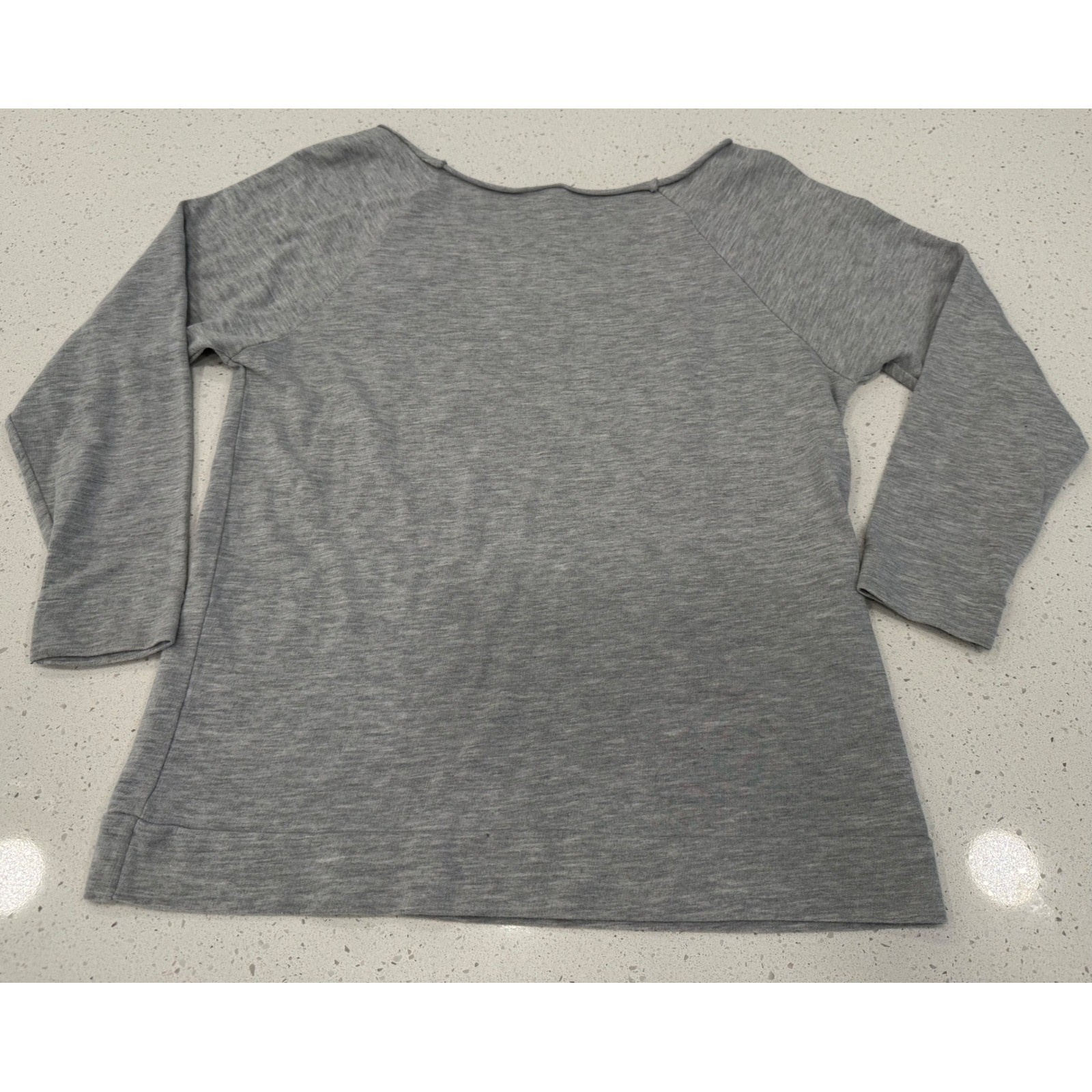 Next Level Baseball Heart Top Women L Gray Good Casual Sporty Off Shoulder