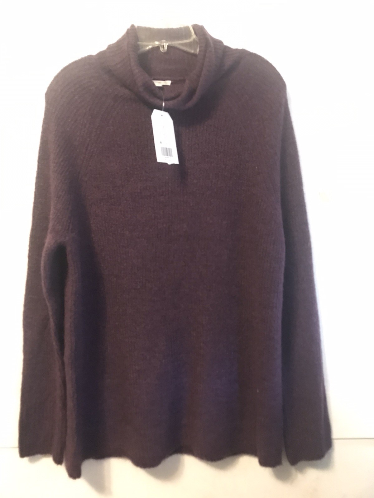 Wonderly Small Womens Pullover Sweater Plum Cowl Neck Twist Front NWT