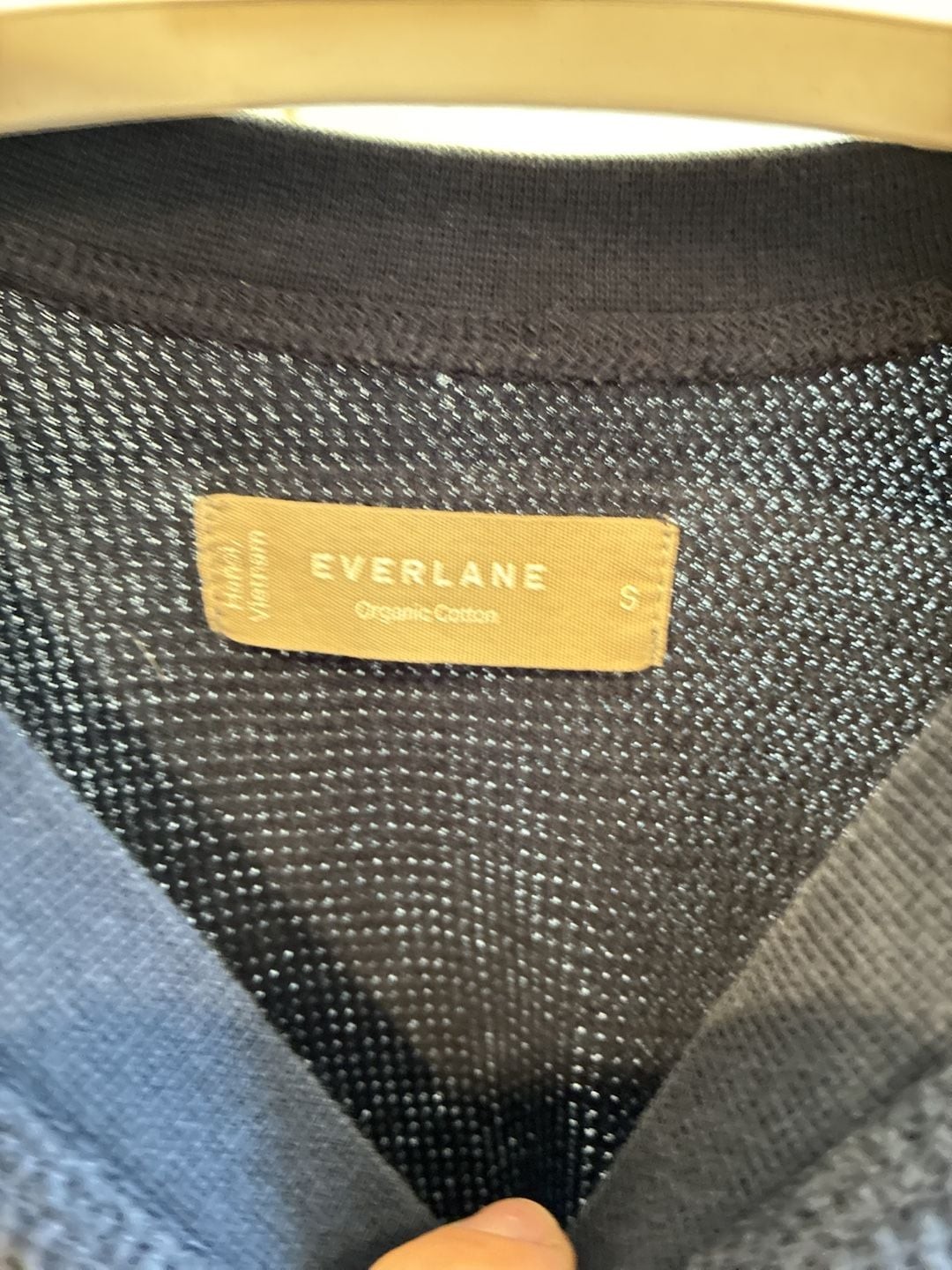 Everlane The Organic Cotton Waffle Raglan Tee Navy Size S