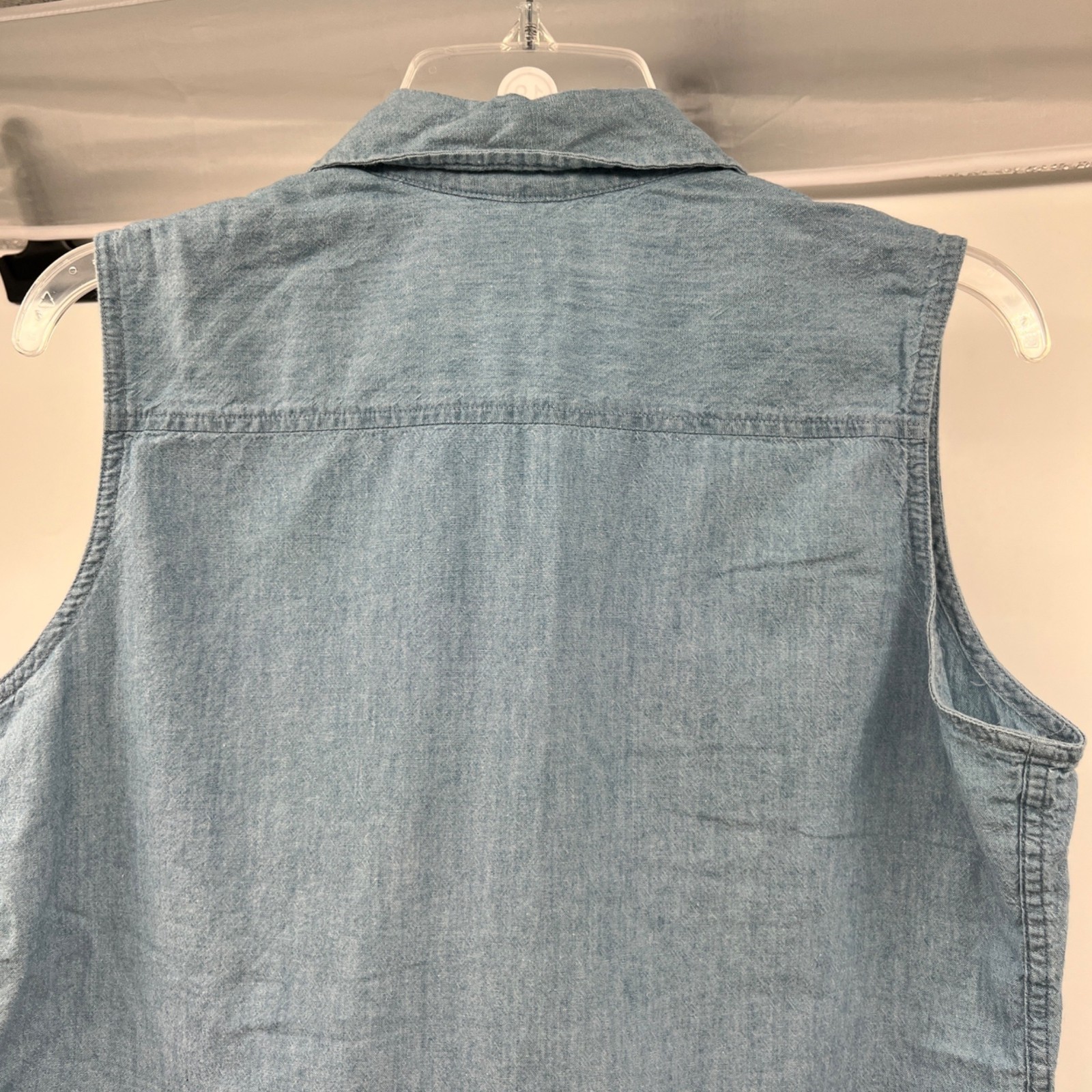 The Disney Store Embroidered Mickey Minnie Mouse Top Button Up Sleeveless M